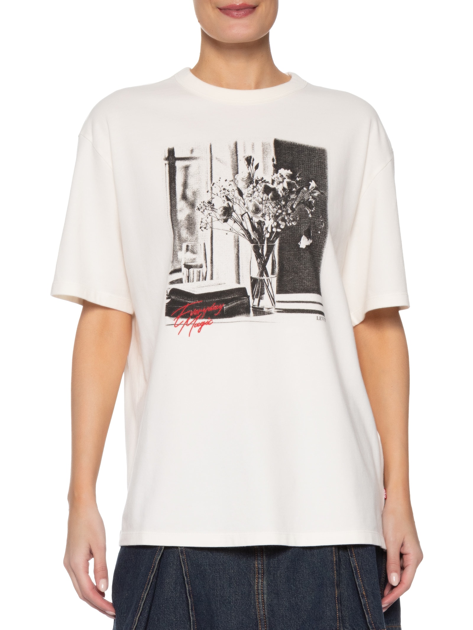 Camiseta Feminina Gr Tabor Tee Off White Levi's