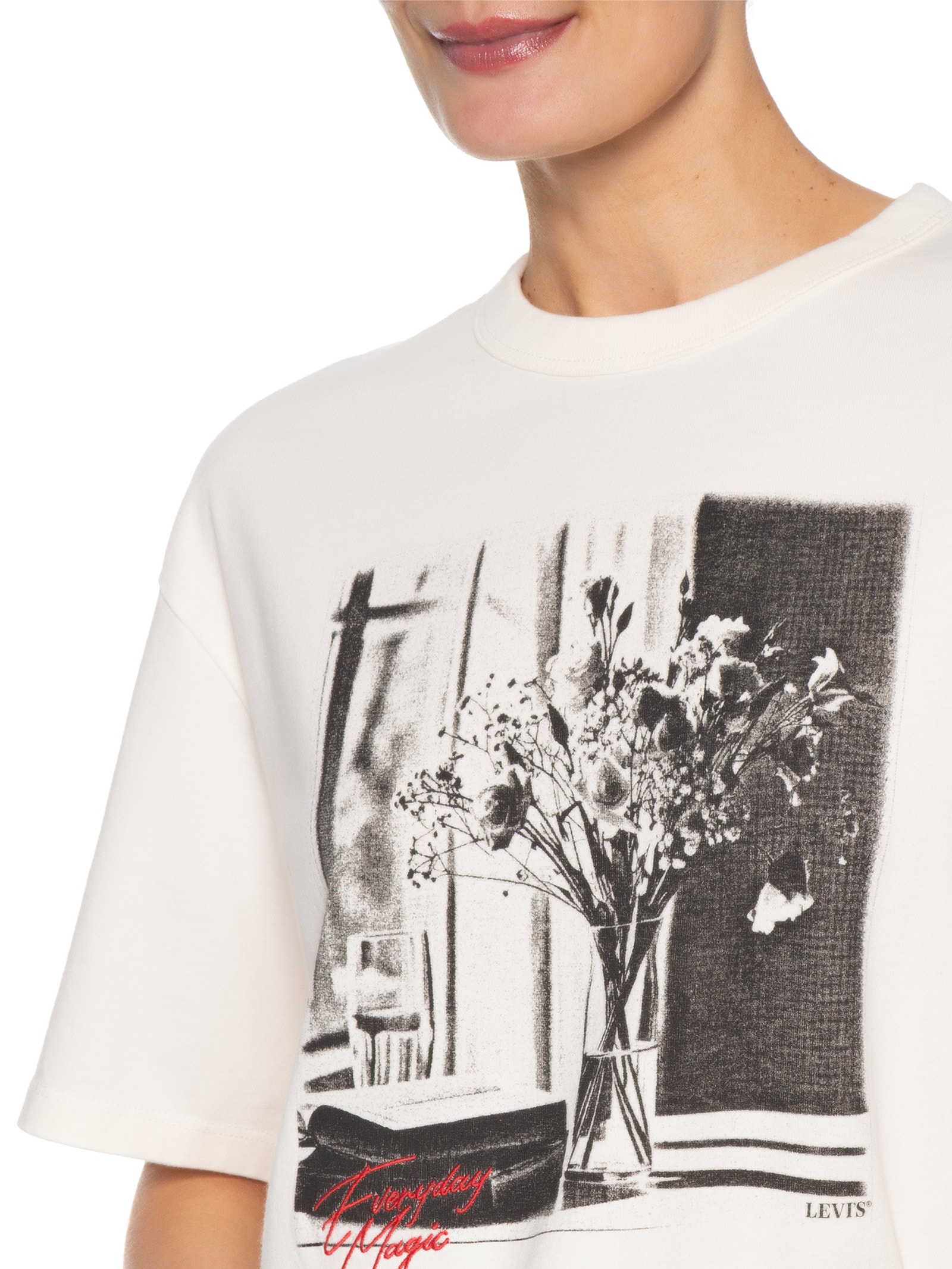 Camiseta Feminina Gr Tabor Tee Off White Levi's