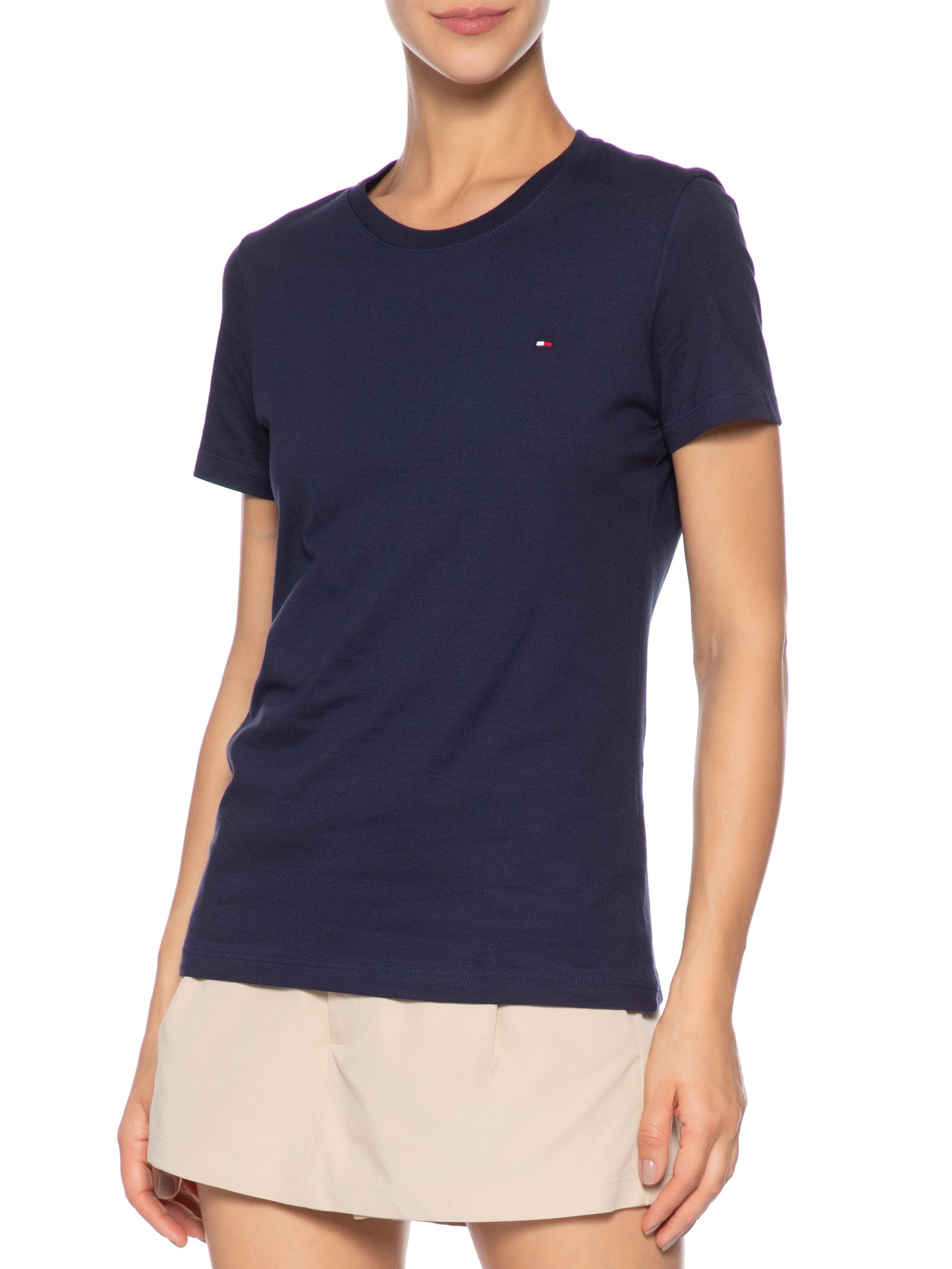 Camiseta Feminina Heritage Crew Neck Tee Azul Tommy Hilfiger
