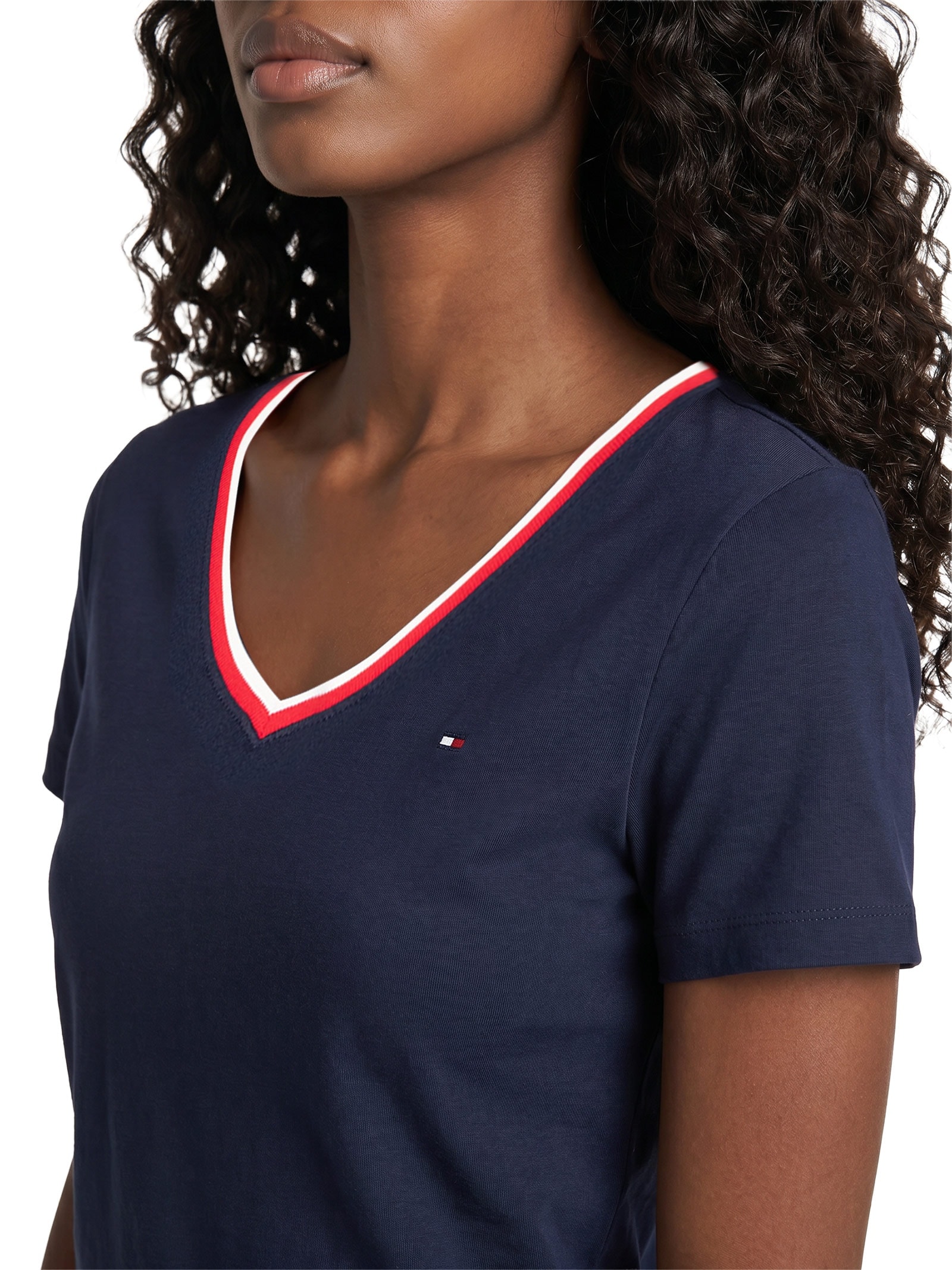Camiseta Feminina Heritage Crew Neck Tee Azul Tommy Hilfiger