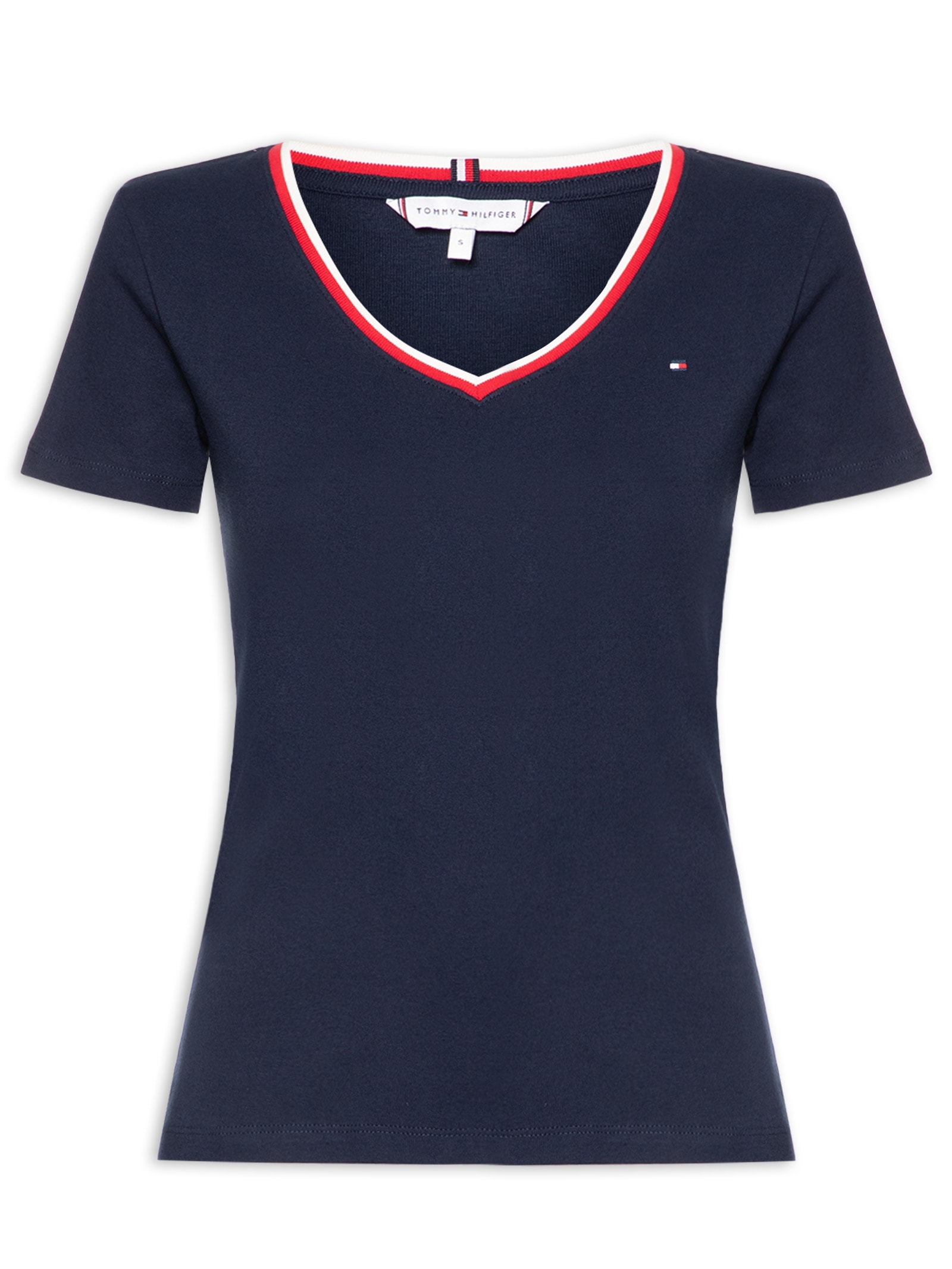 Camiseta Feminina Heritage Crew Neck Tee Azul Tommy Hilfiger