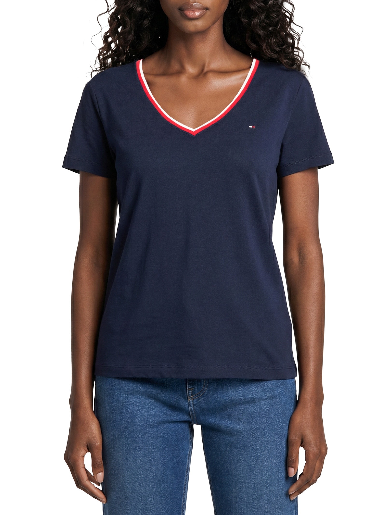Camiseta Feminina Heritage Crew Neck Tee Azul Tommy Hilfiger