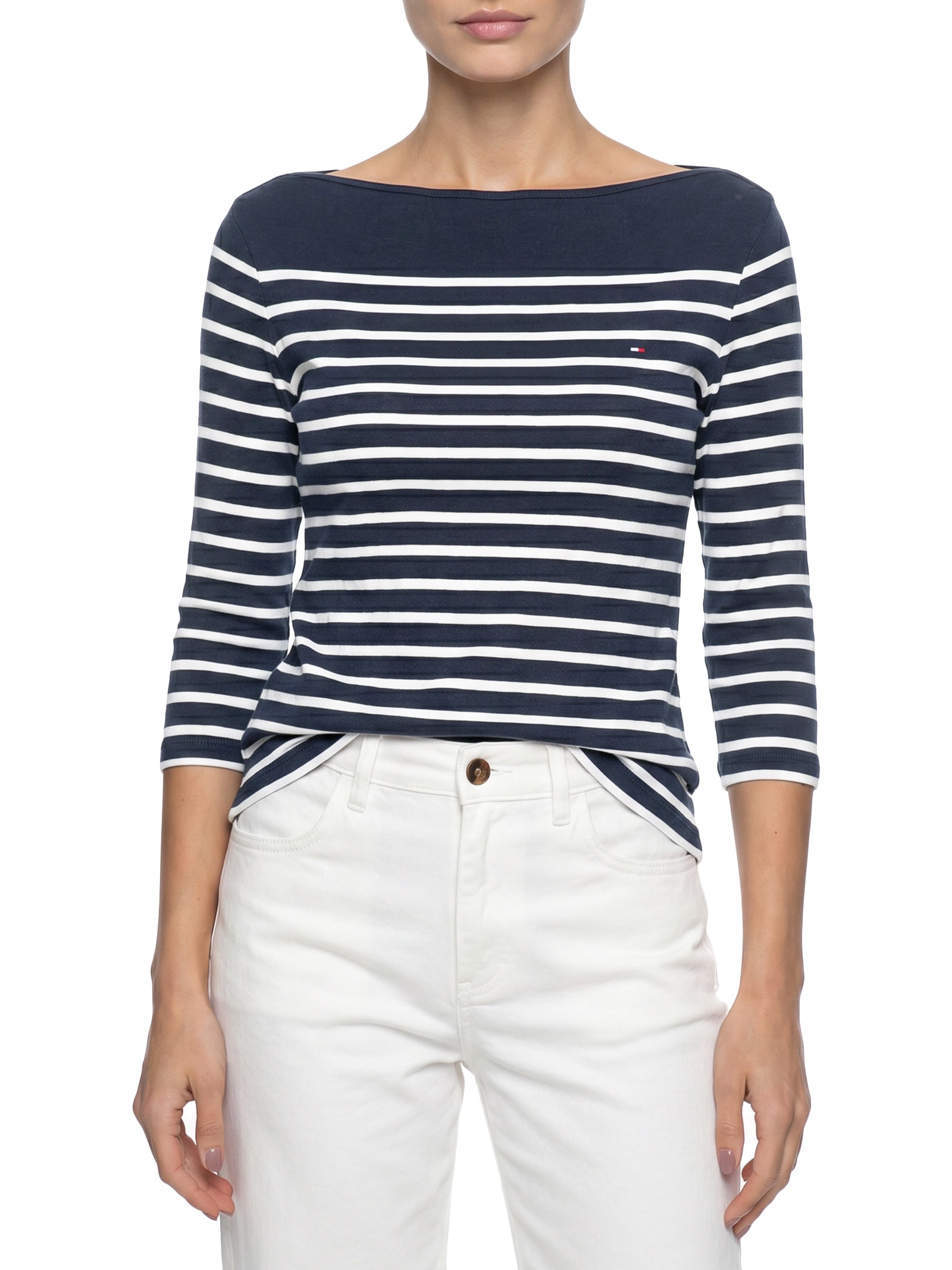 Camiseta Feminina Heritage Crew Neck Tee Azul Tommy Hilfiger