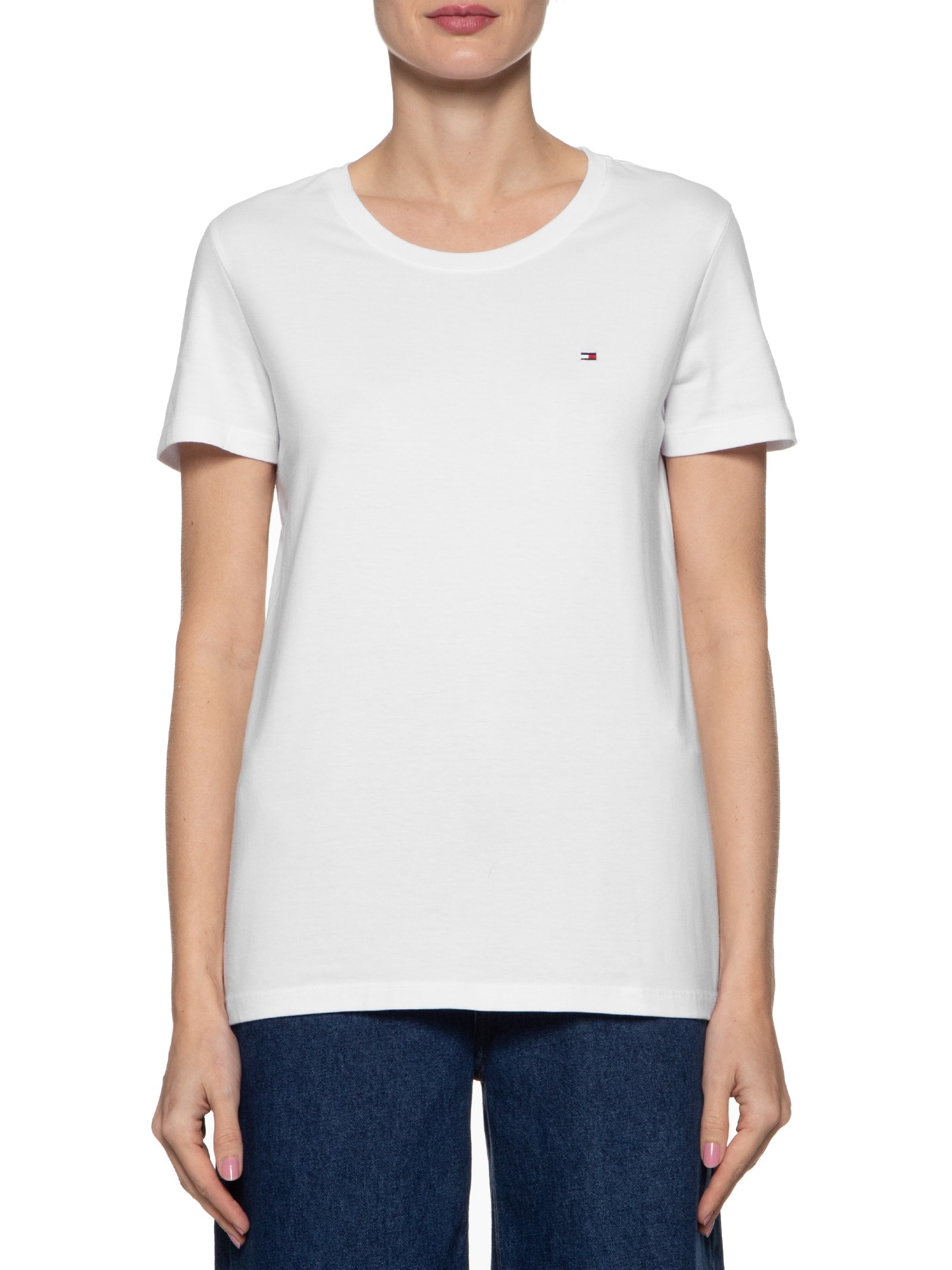 Camiseta Feminina Heritage Crew Neck Tee Branco Tommy Hilfiger