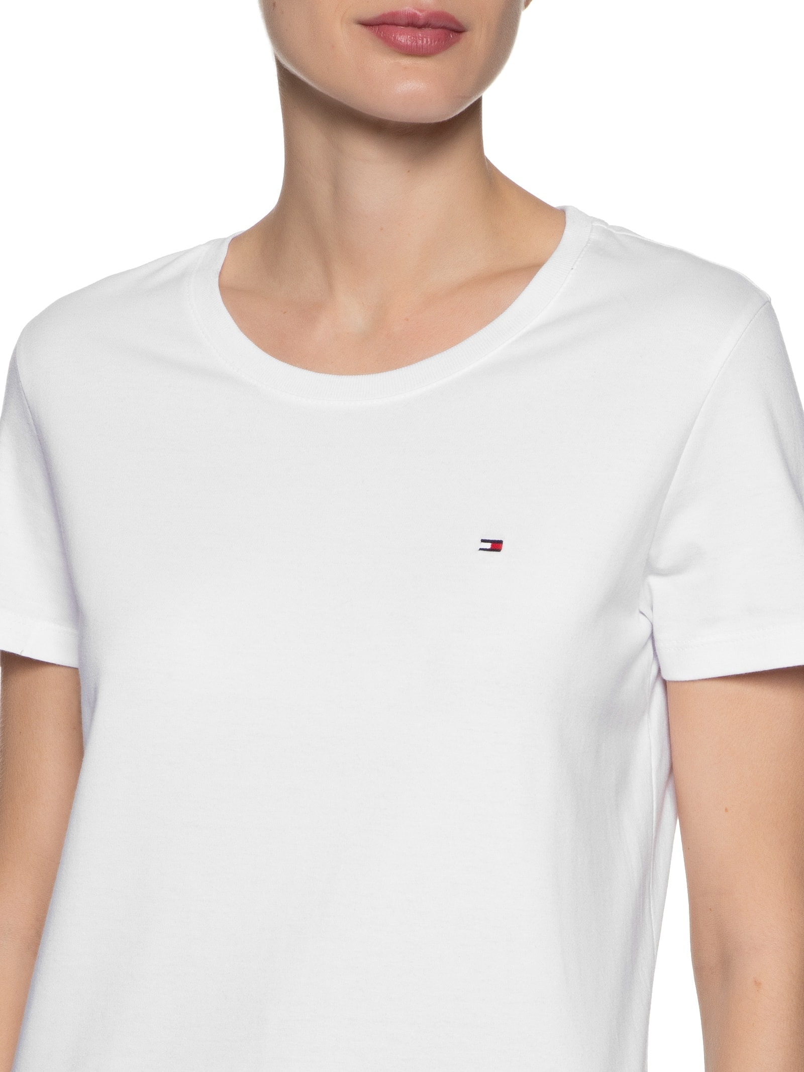 Camiseta Feminina Heritage Crew Neck Tee Branco Tommy Hilfiger