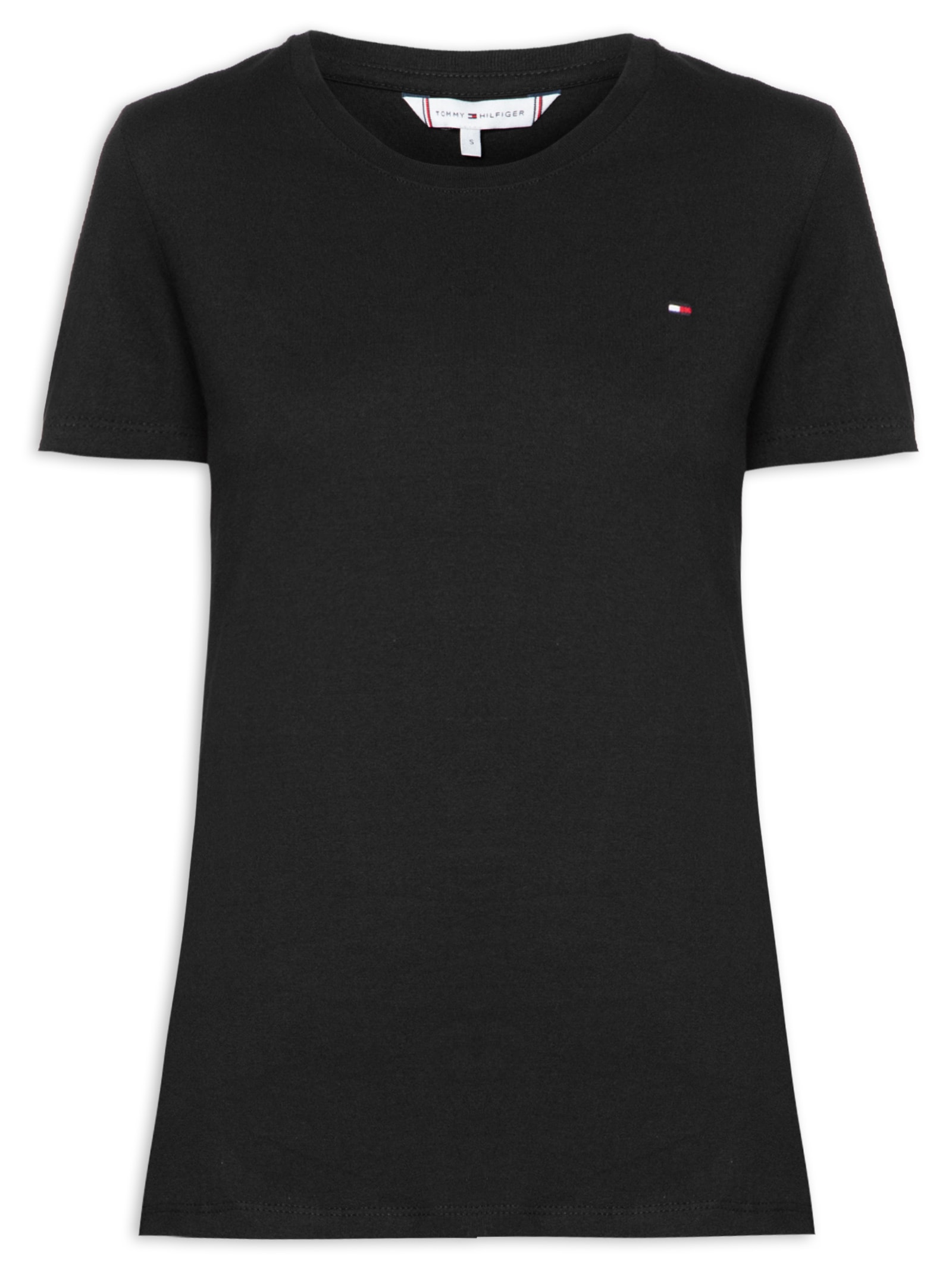 Camiseta Feminina Heritage Crew Neck Tee Preto Tommy Hilfiger