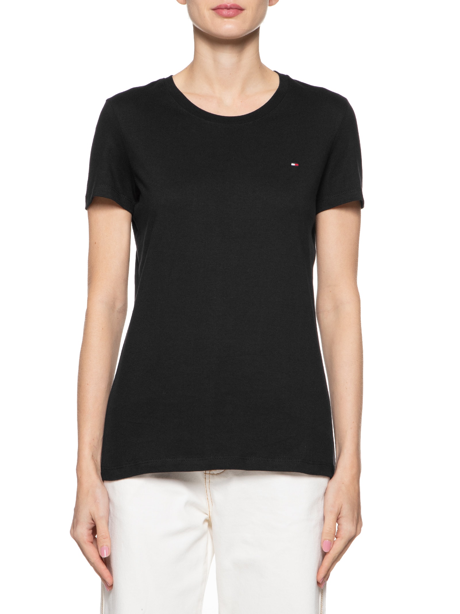 Camiseta Feminina Heritage Crew Neck Tee Preto Tommy Hilfiger