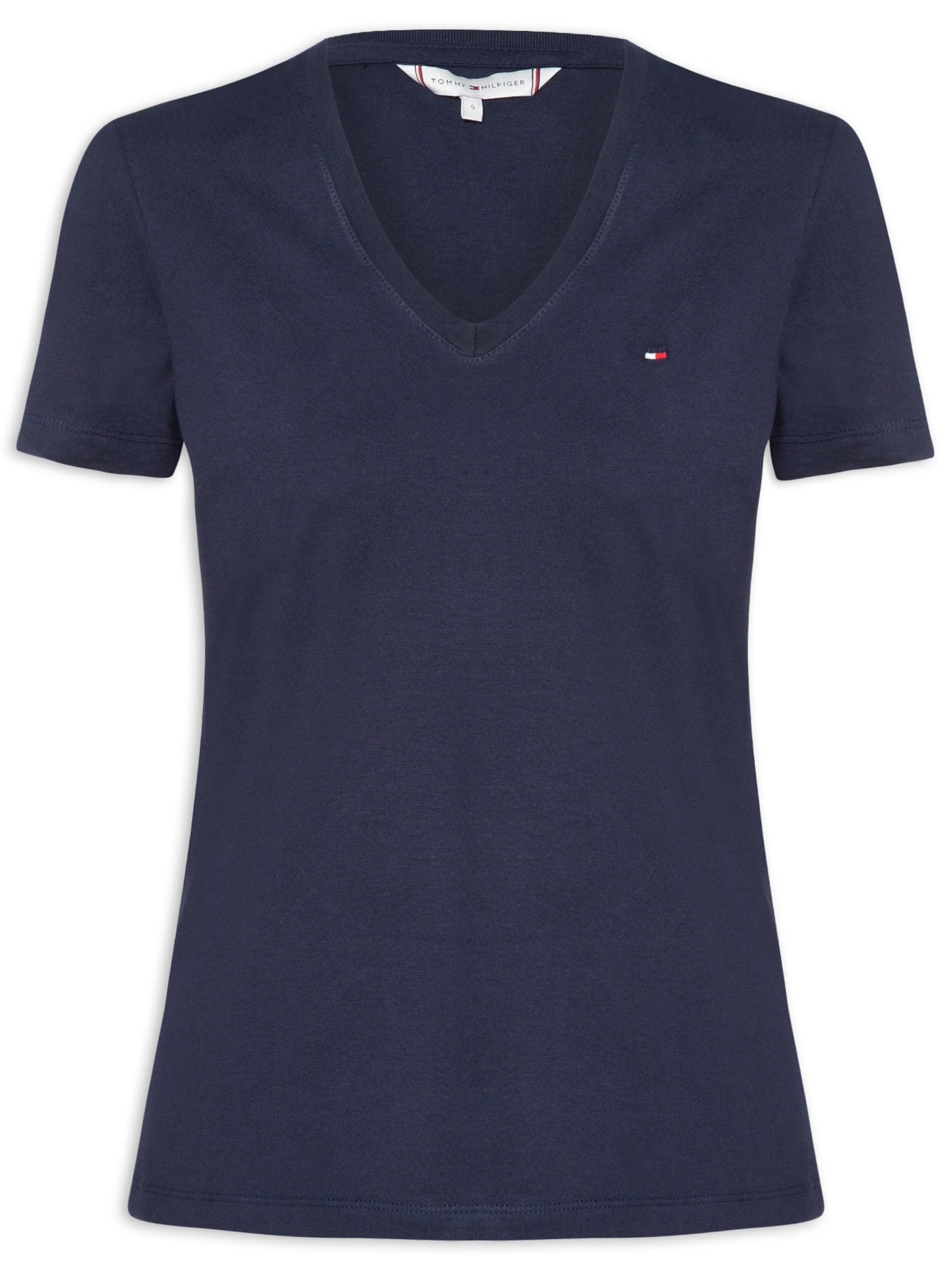 Camiseta Feminina Heritage V Neck Tee Azul Tommy Hilfiger