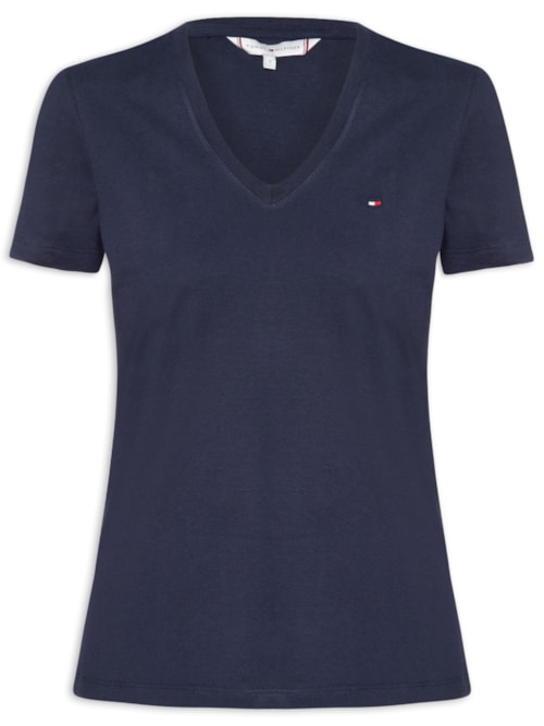 Camiseta Feminina Heritage V Neck Tee – Azul