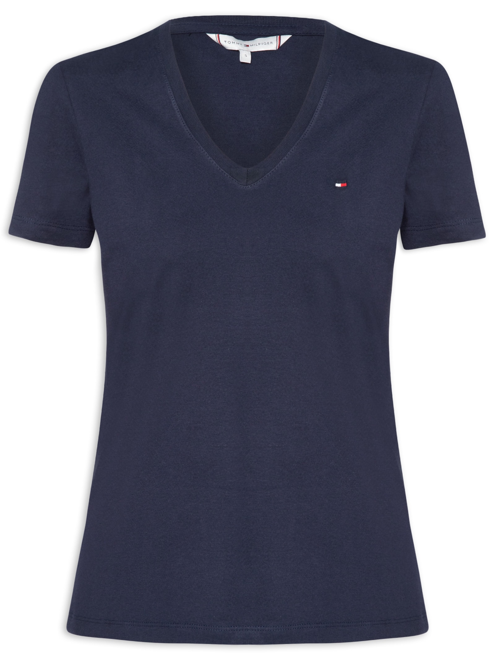 Camiseta Feminina Heritage V Neck Tee Azul Tommy Hilfiger