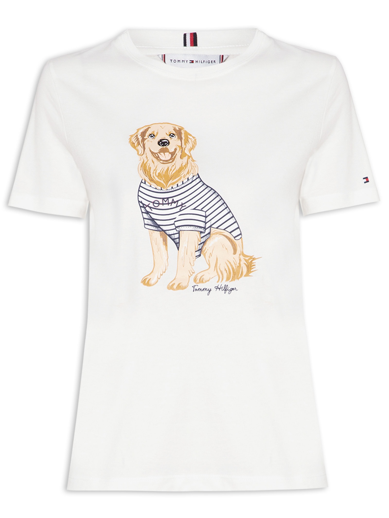 Camiseta Feminina Heritage V-Neck Tee Branco Tommy Hilfiger
