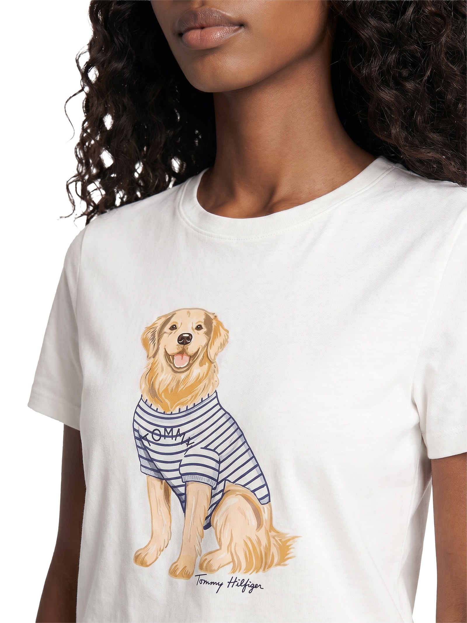 Camiseta Feminina Heritage V-Neck Tee Branco Tommy Hilfiger