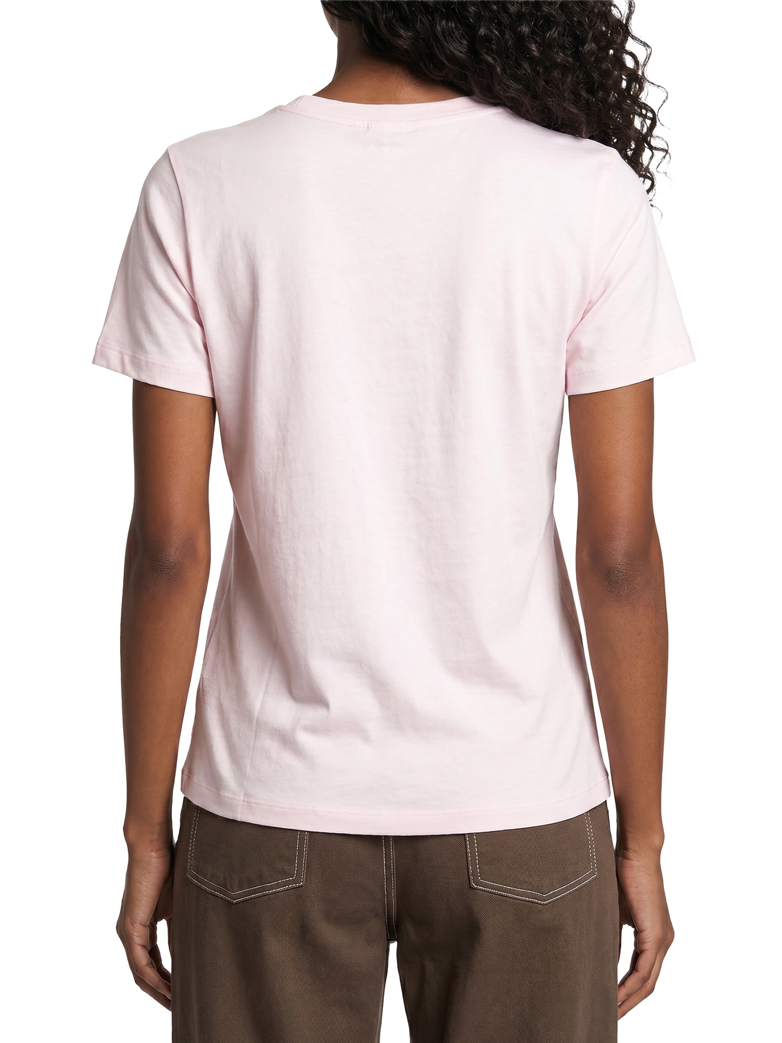 Camiseta Feminina Heritage V-Neck Tee Rosa Tommy Hilfiger