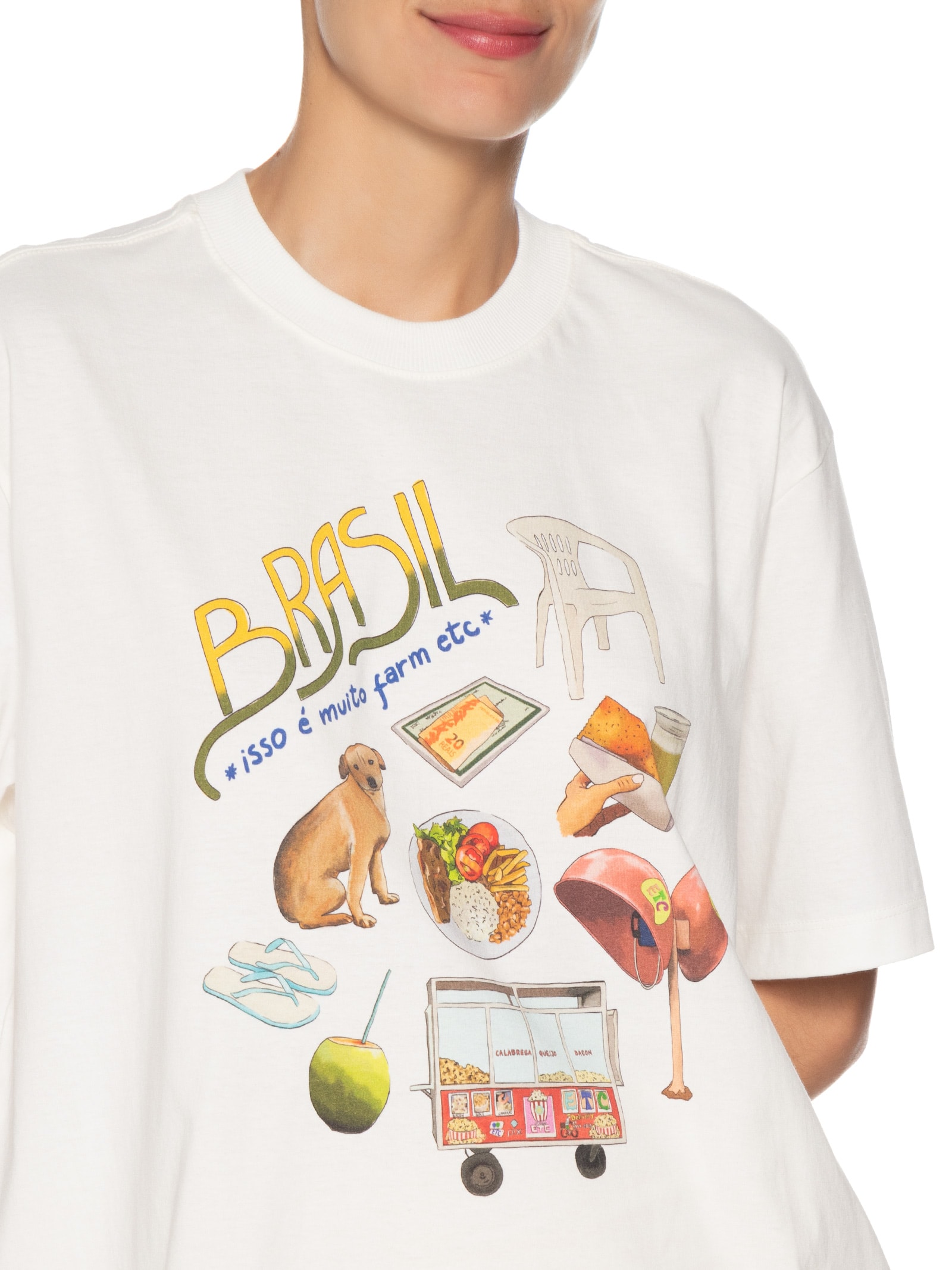 Camiseta Feminina Ipanema Pack Brasil Branco Farm Etc