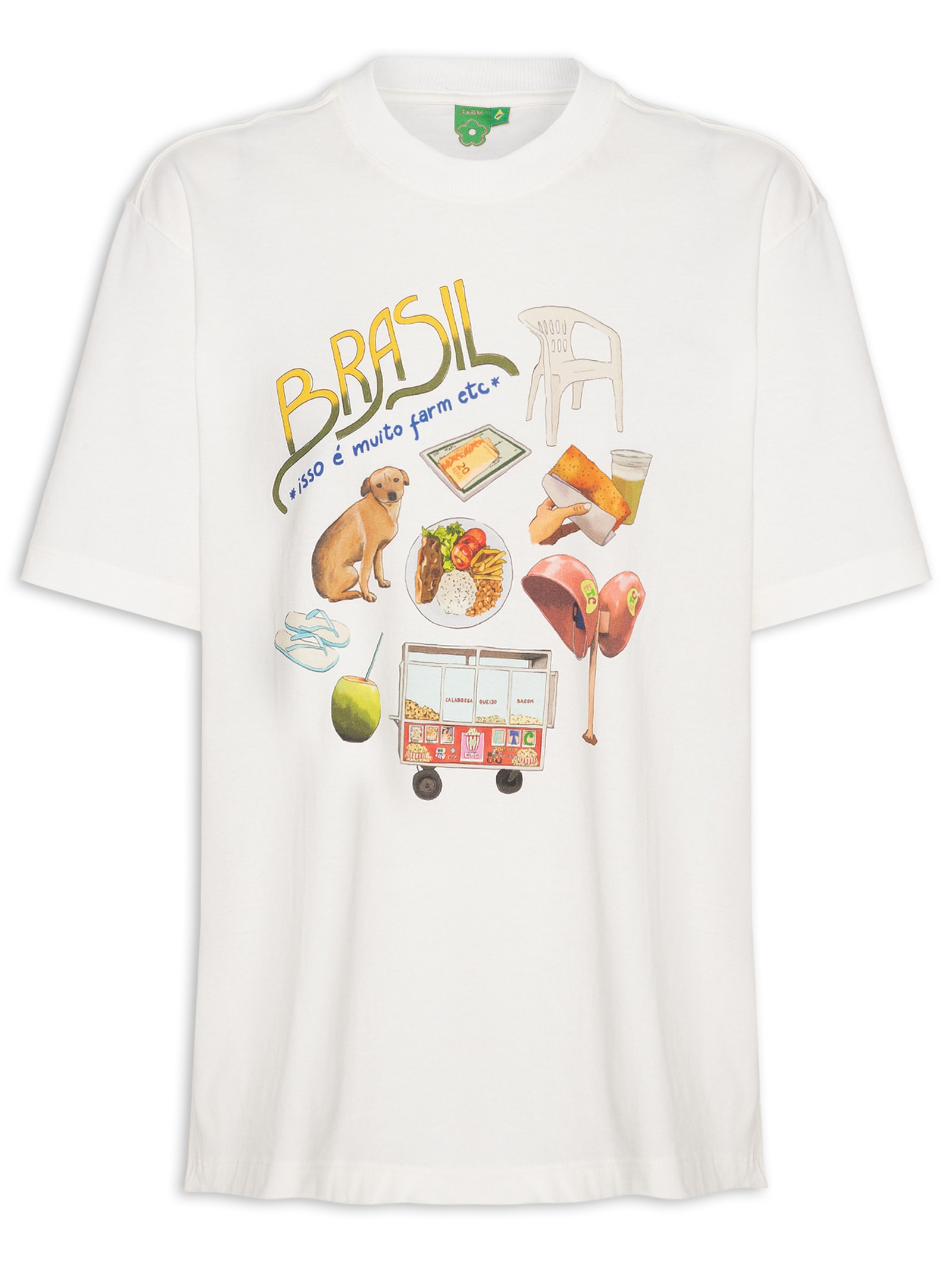 Camiseta Feminina Ipanema Pack Brasil Branco Farm Etc