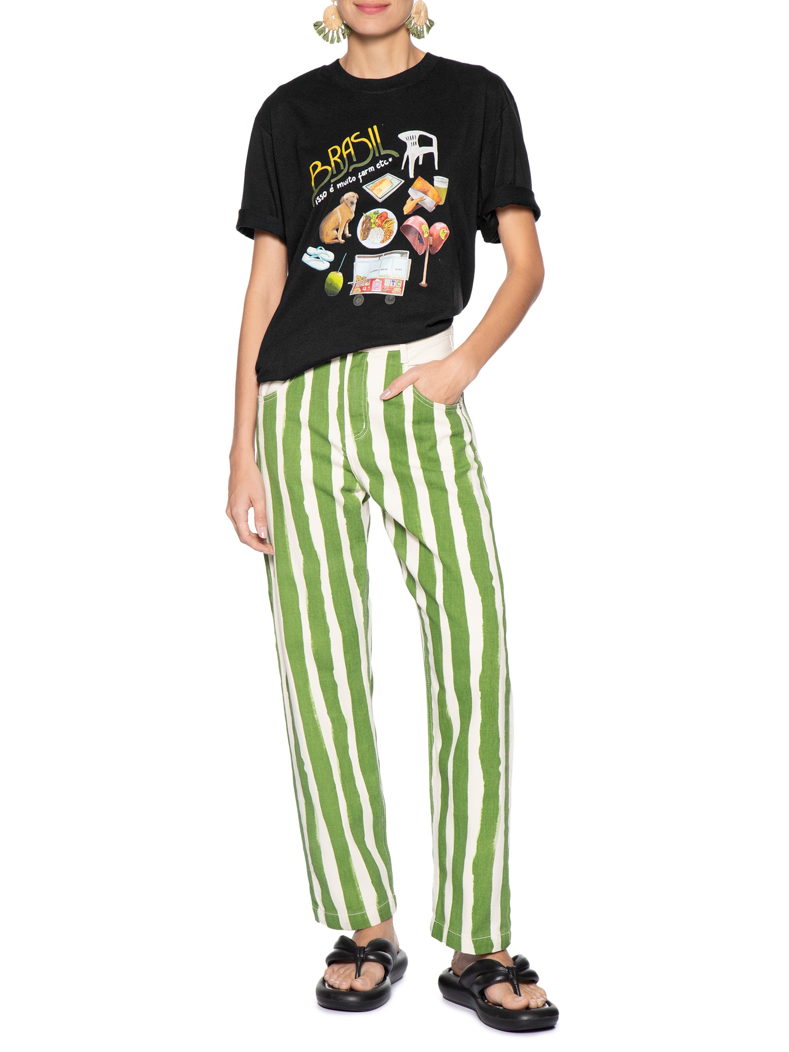 Camiseta Feminina Ipanema Pack Brasil Preto Farm Etc