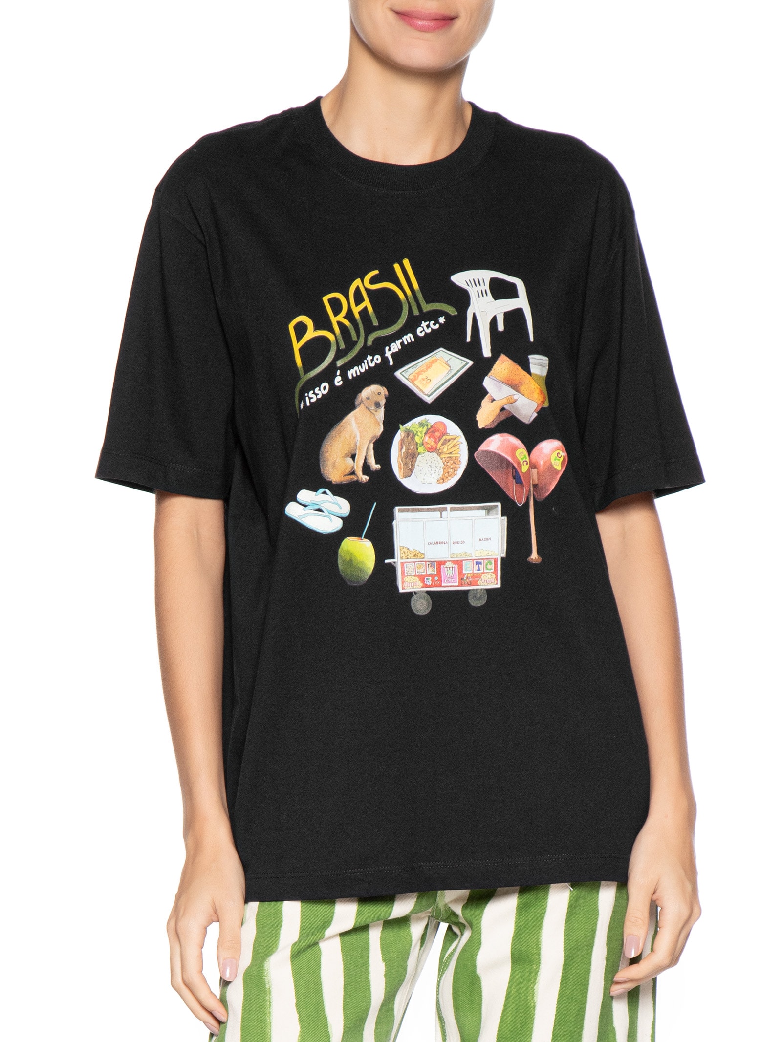 Camiseta Feminina Ipanema Pack Brasil Preto Farm Etc