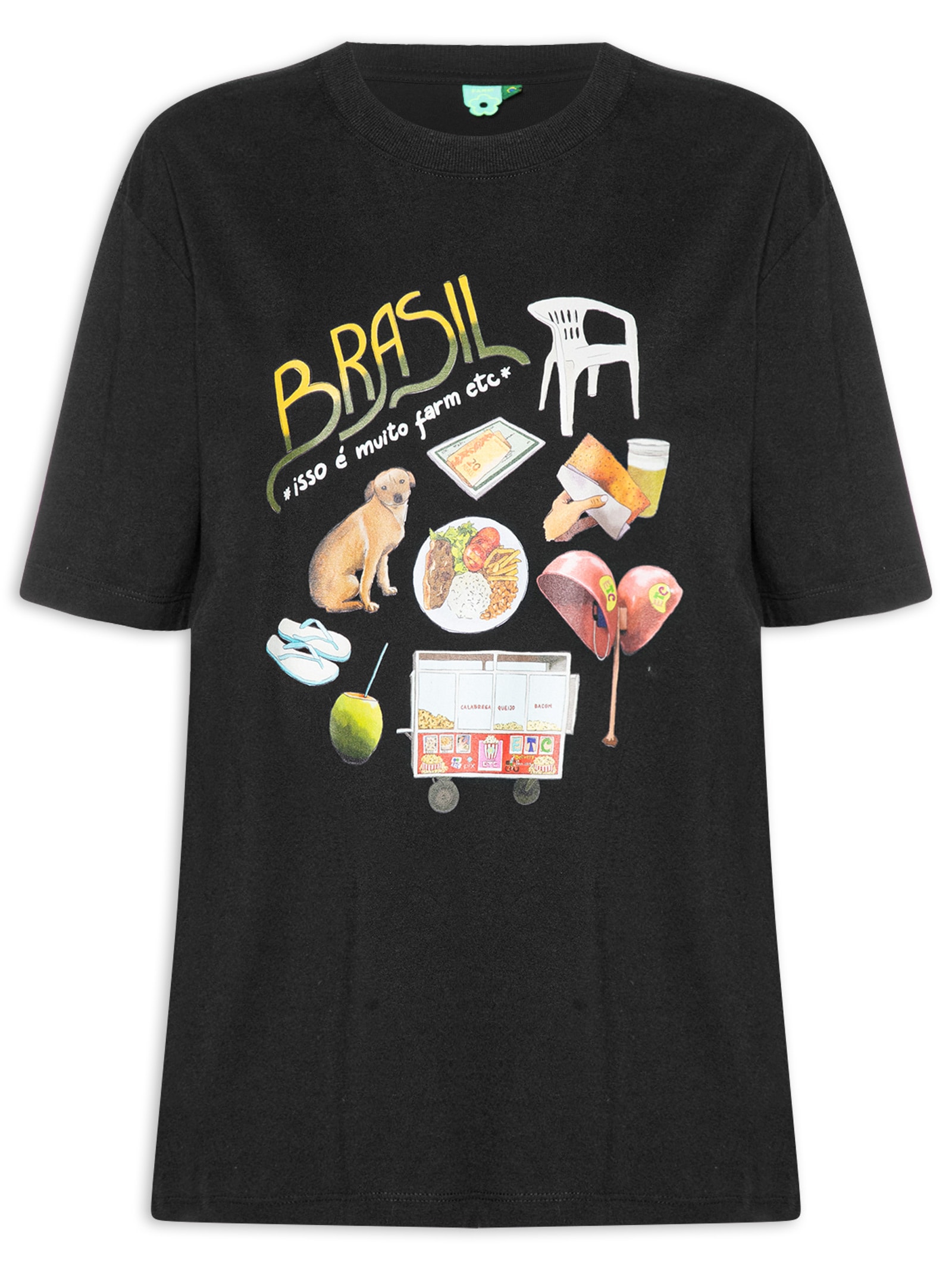 Camiseta Feminina Ipanema Pack Brasil Preto Farm Etc