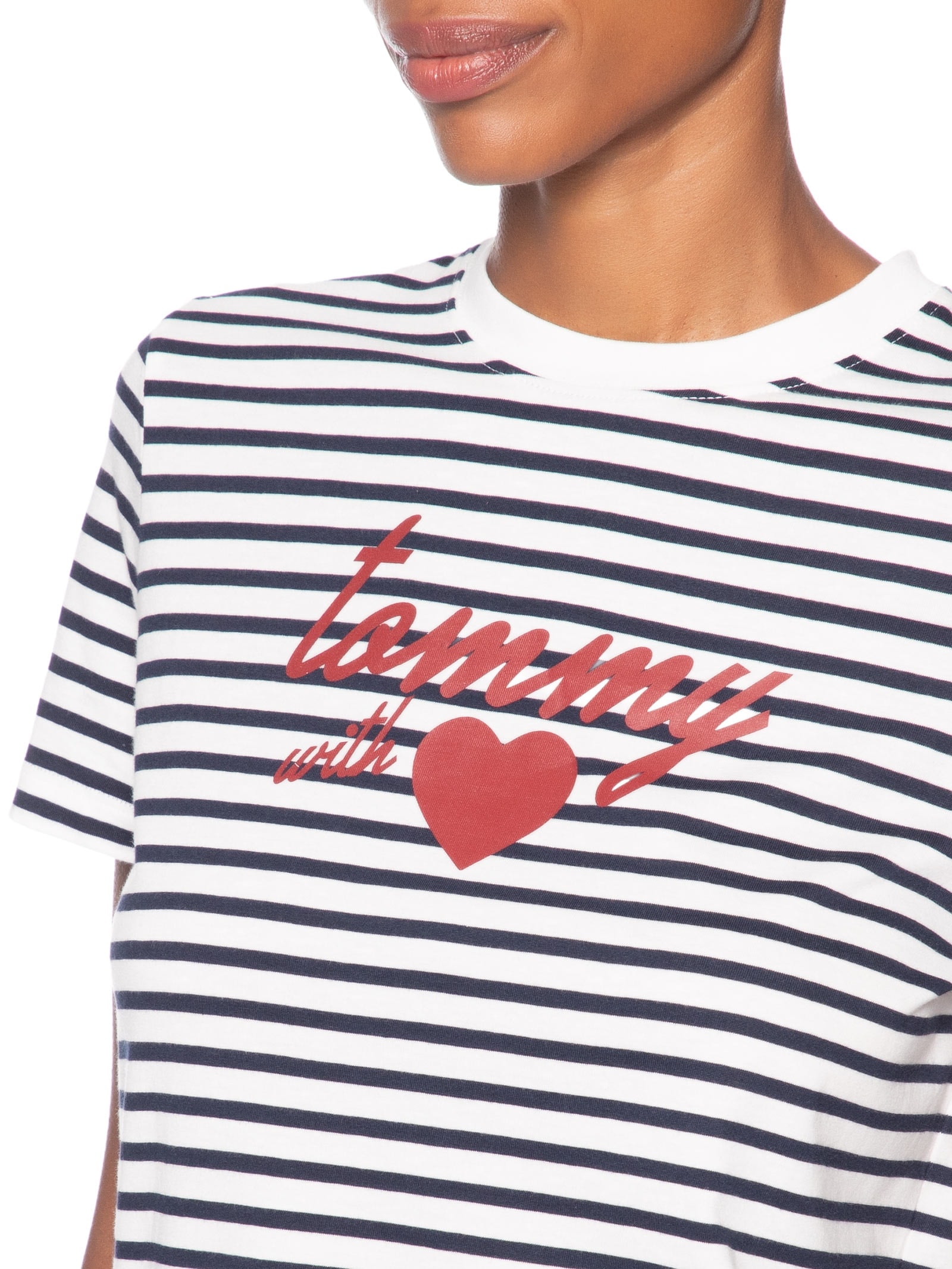 Camiseta Feminina Jersey Reg Love Azul Tommy Hilfiger