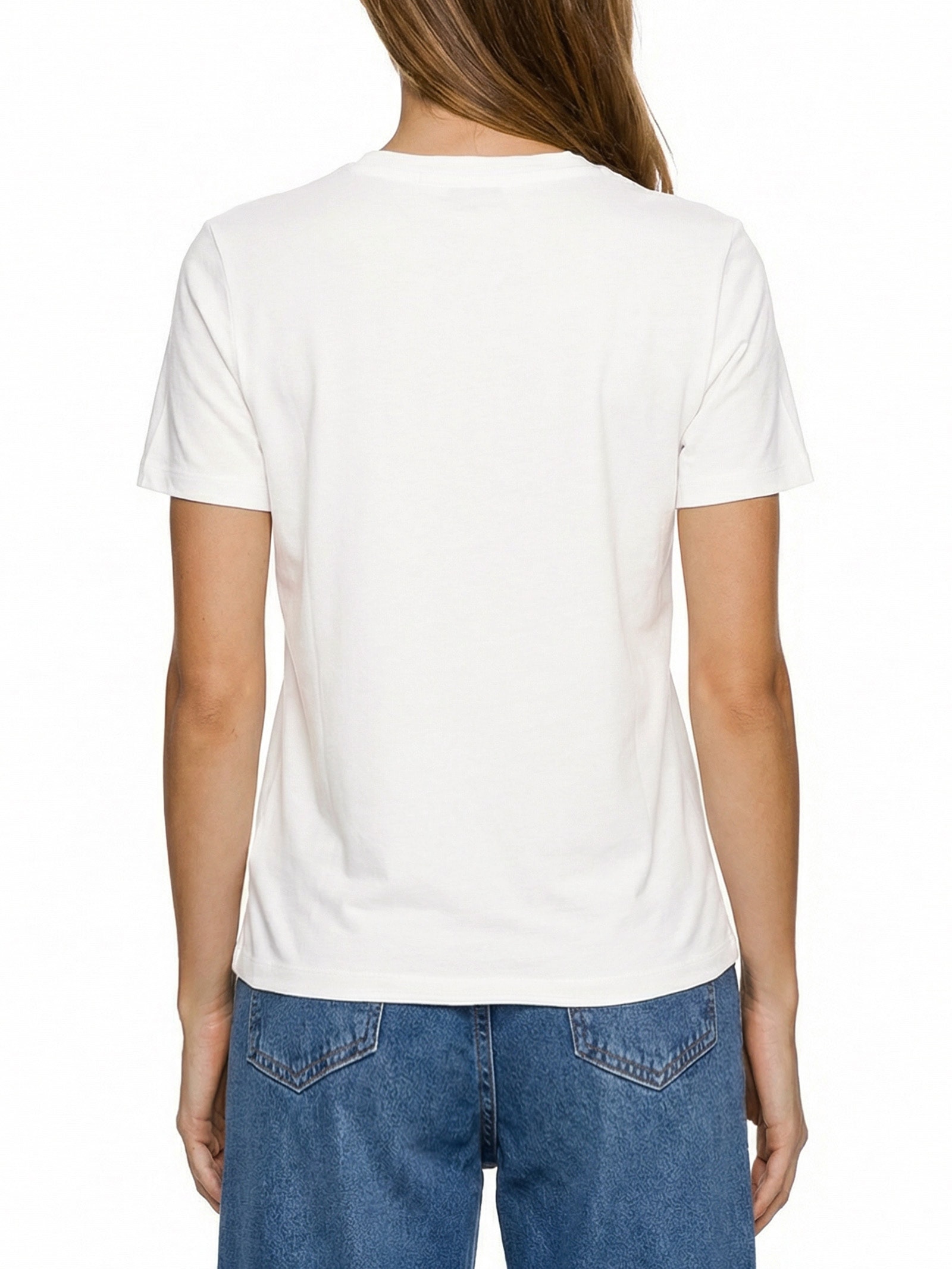 Camiseta Feminina Jersey Reg Love Branco Tommy Hilfiger