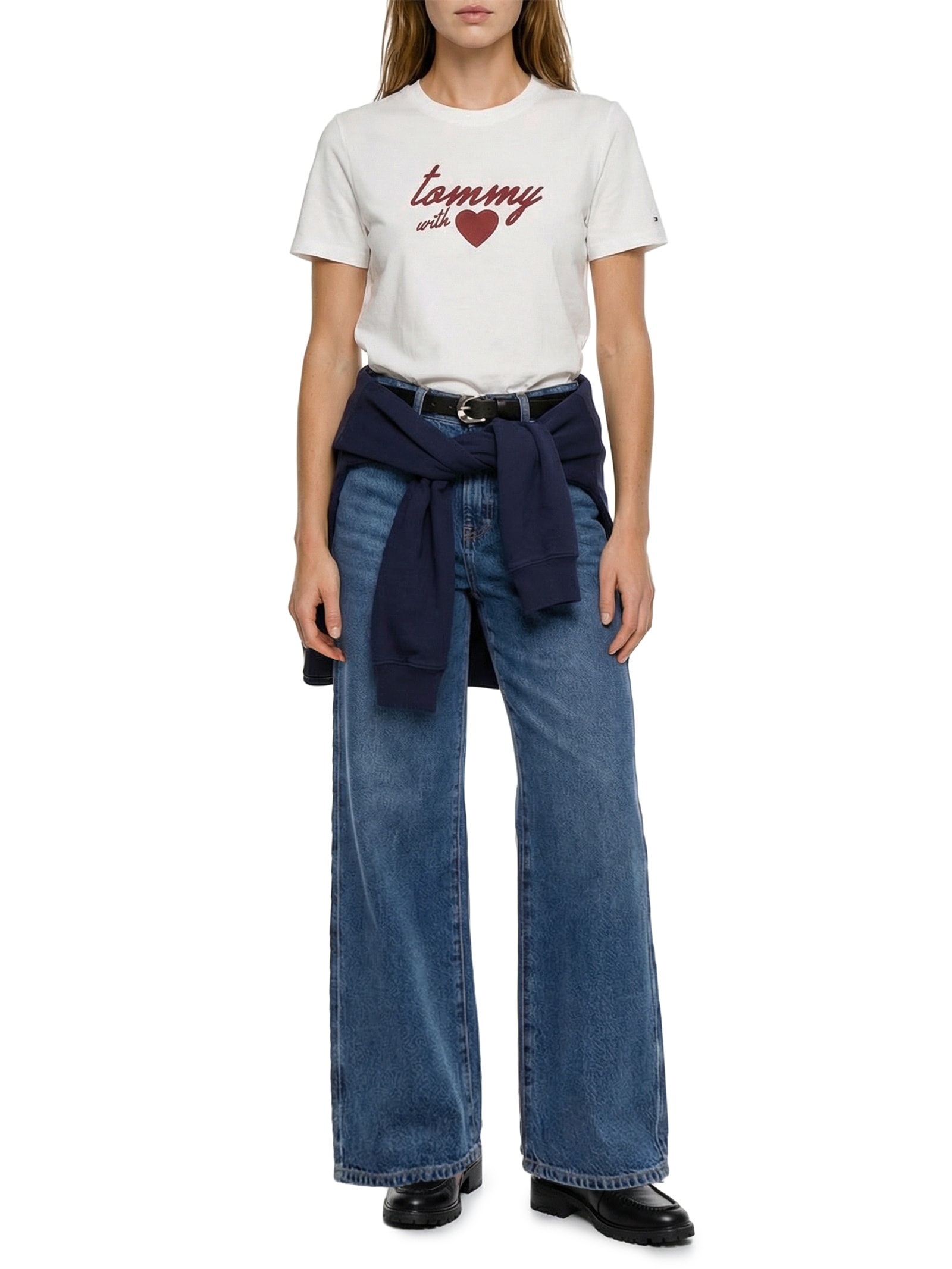 Camiseta Feminina Jersey Reg Love Branco Tommy Hilfiger