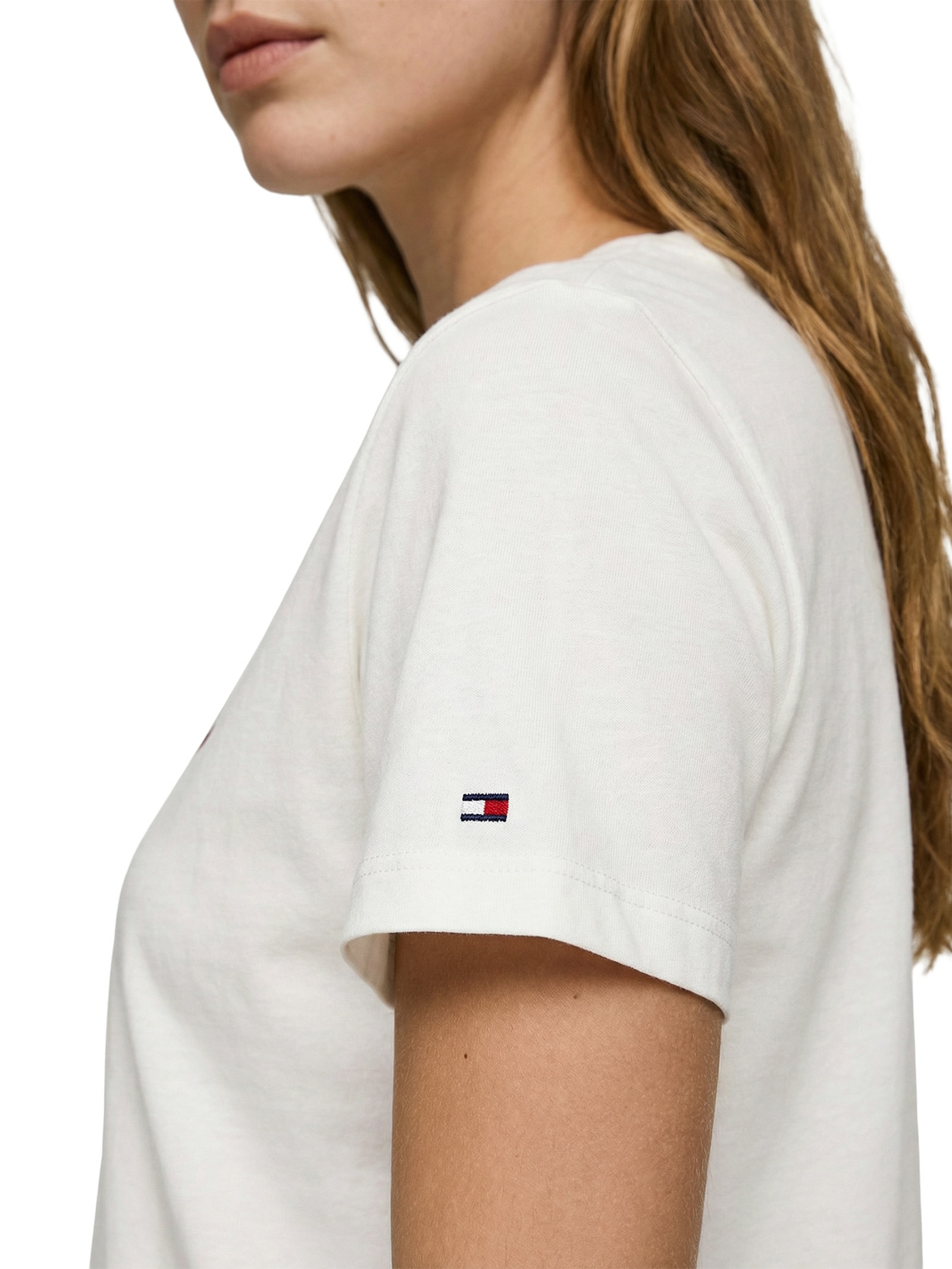 Camiseta Feminina Jersey Reg Love Branco Tommy Hilfiger