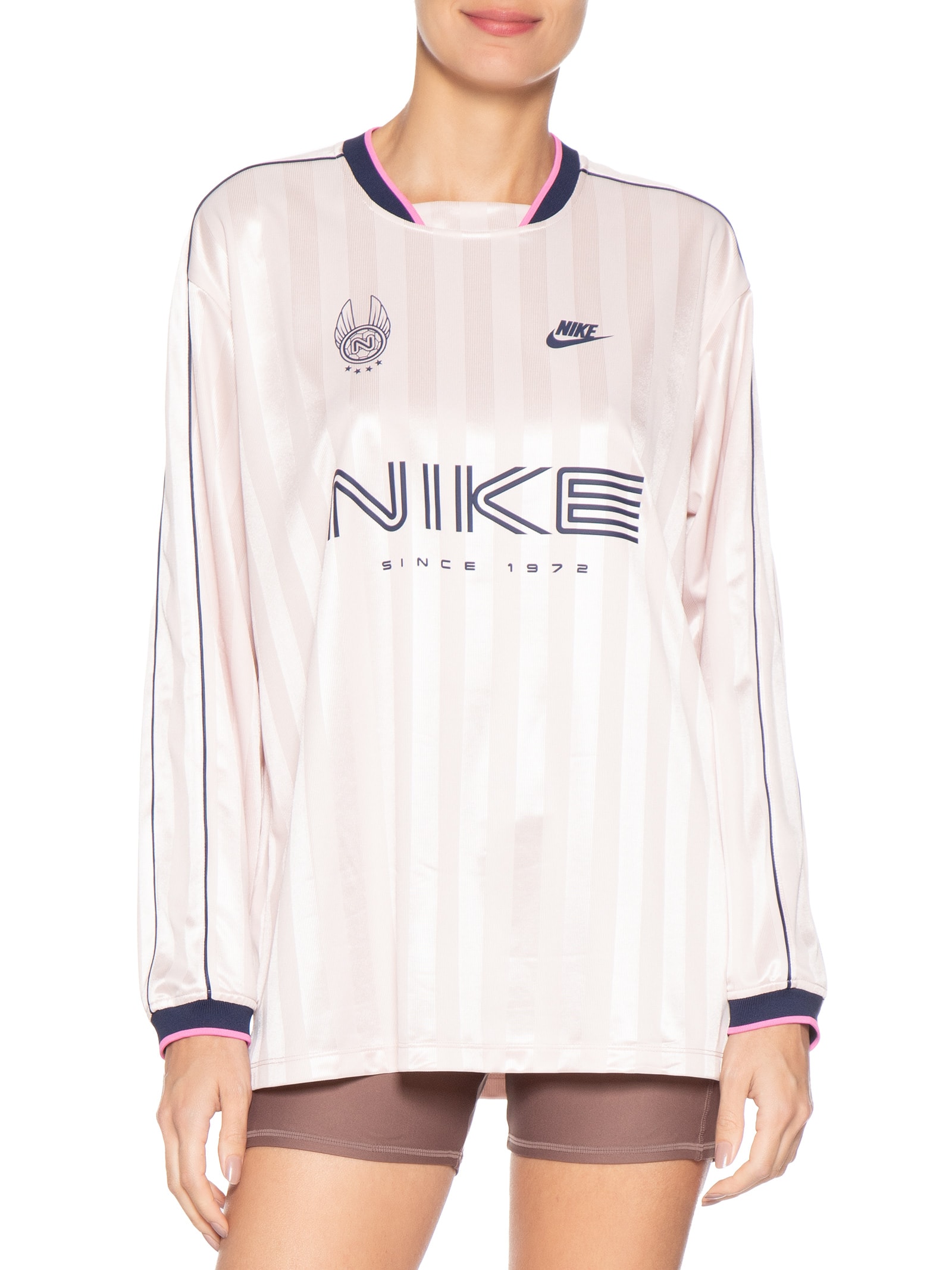 Camiseta Feminina Jersey Top Rosa Nike