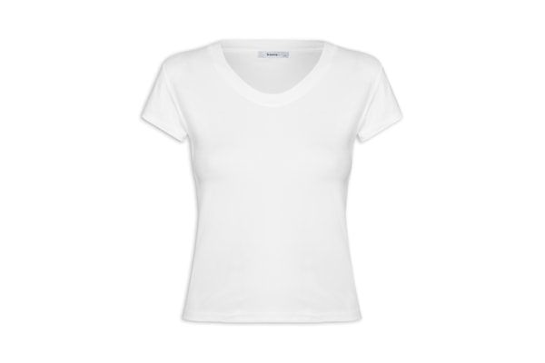 Camiseta Feminina Justa Ao Corpo Manga Curta - Branco