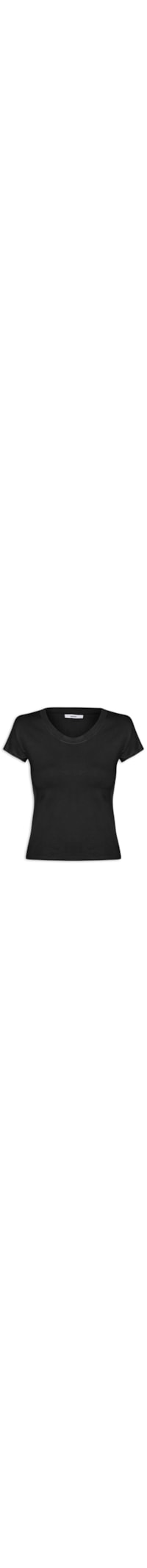Camiseta Feminina Justa Ao Corpo Manga Curta - Preto