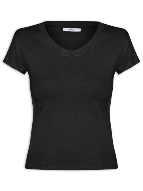 Camiseta Feminina Justa Ao Corpo Manga Curta – Preto