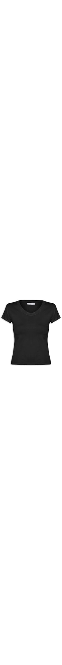 Camiseta Feminina Justa Ao Corpo Manga Curta - Preto