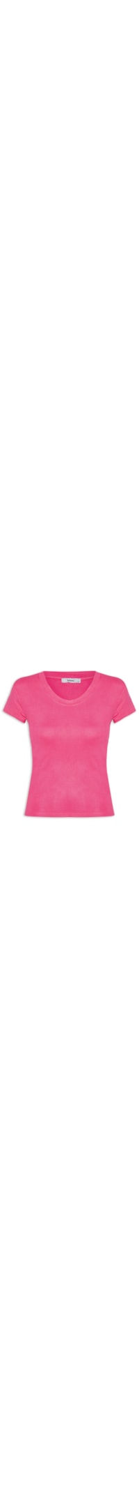 Camiseta Feminina Justa Ao Corpo Manga Curta - Rosa