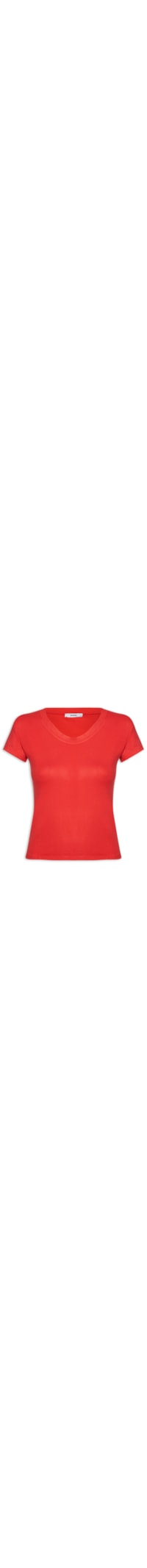 Camiseta Feminina Justa Ao Corpo Manga Curta - Vermelho