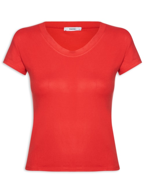 Camiseta Feminina Justa Ao Corpo Manga Curta – Vermelho