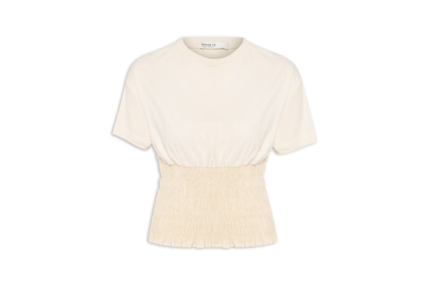 Camiseta Feminina Lastex Cintura - Bege