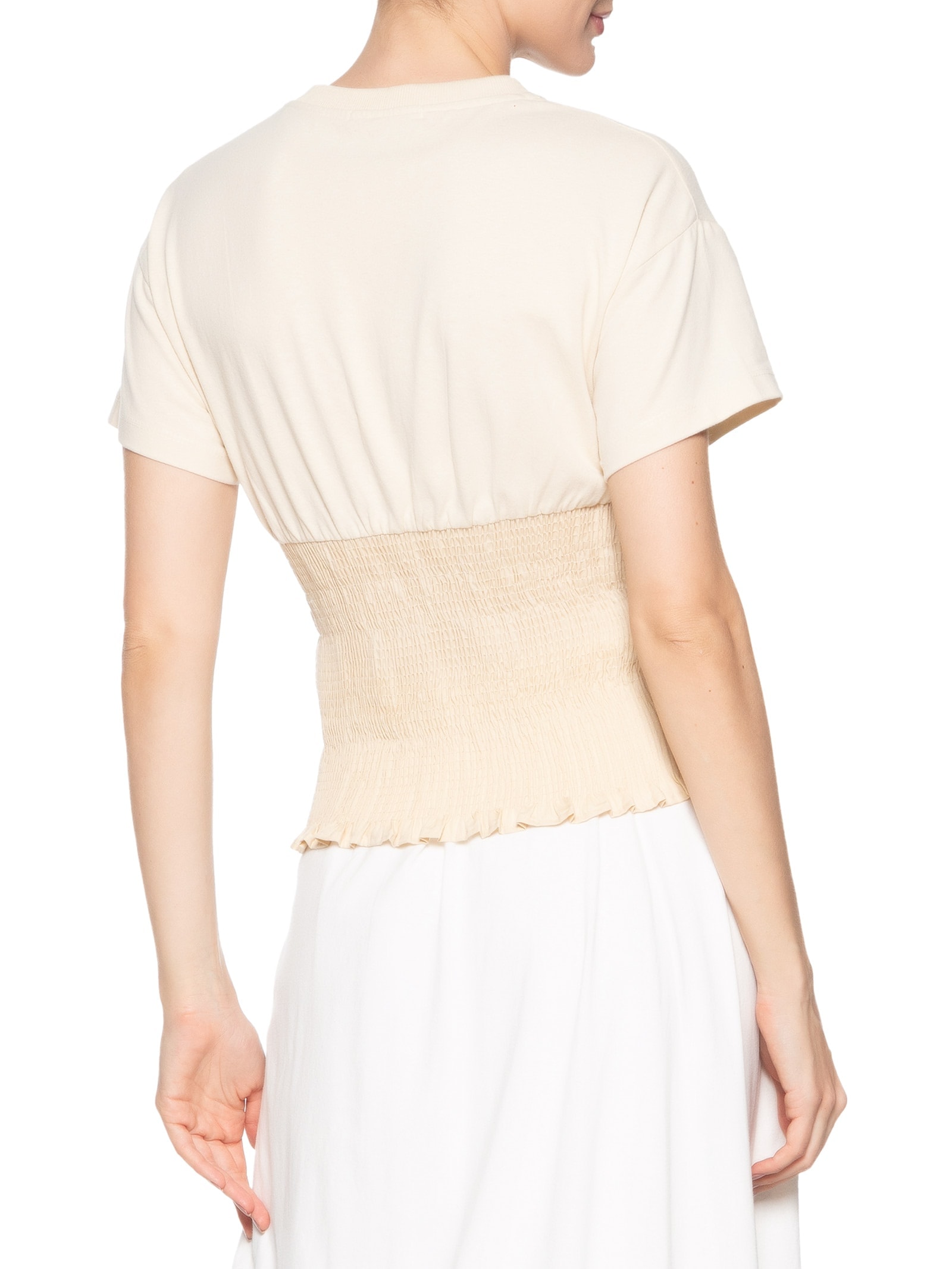 Camiseta Feminina Lastex Cintura Bege Dress To