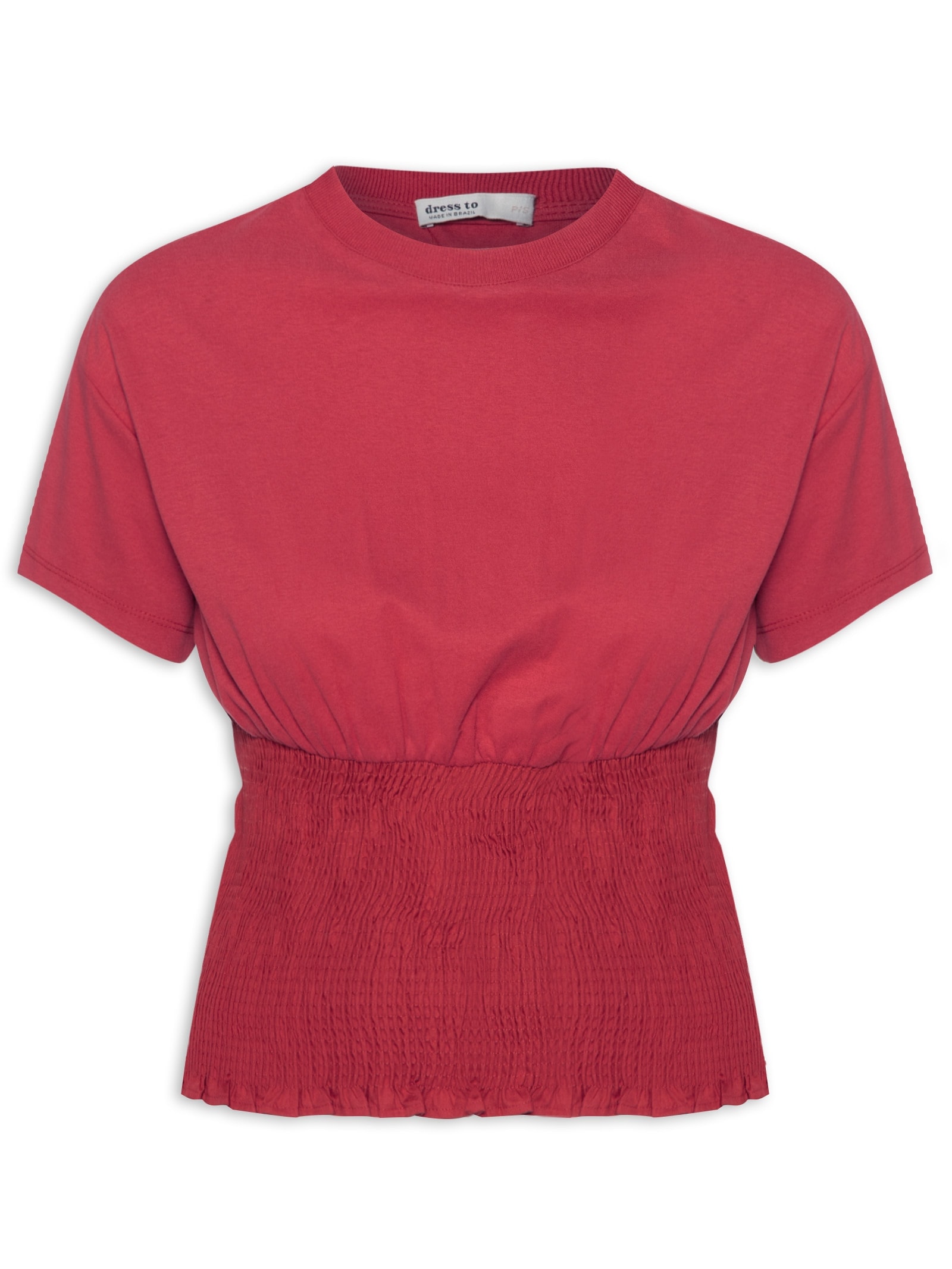 Camiseta Feminina Lastex Cintura Vermelho Dress To