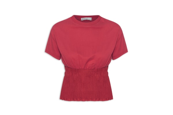 Camiseta Feminina Lastex Cintura - Vermelho