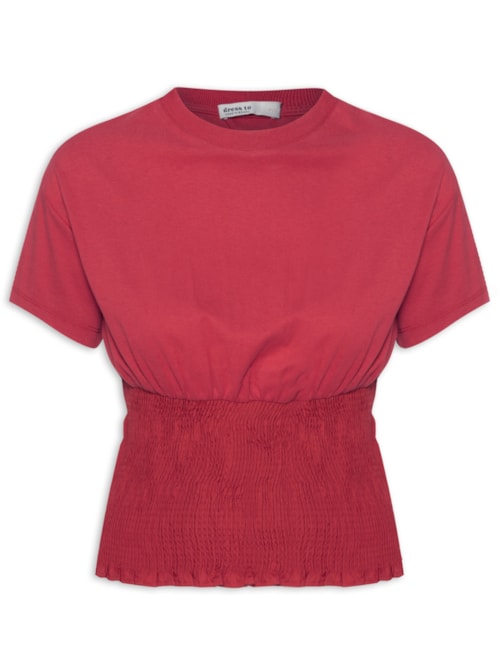 Camiseta Feminina Lastex Cintura – Vermelho