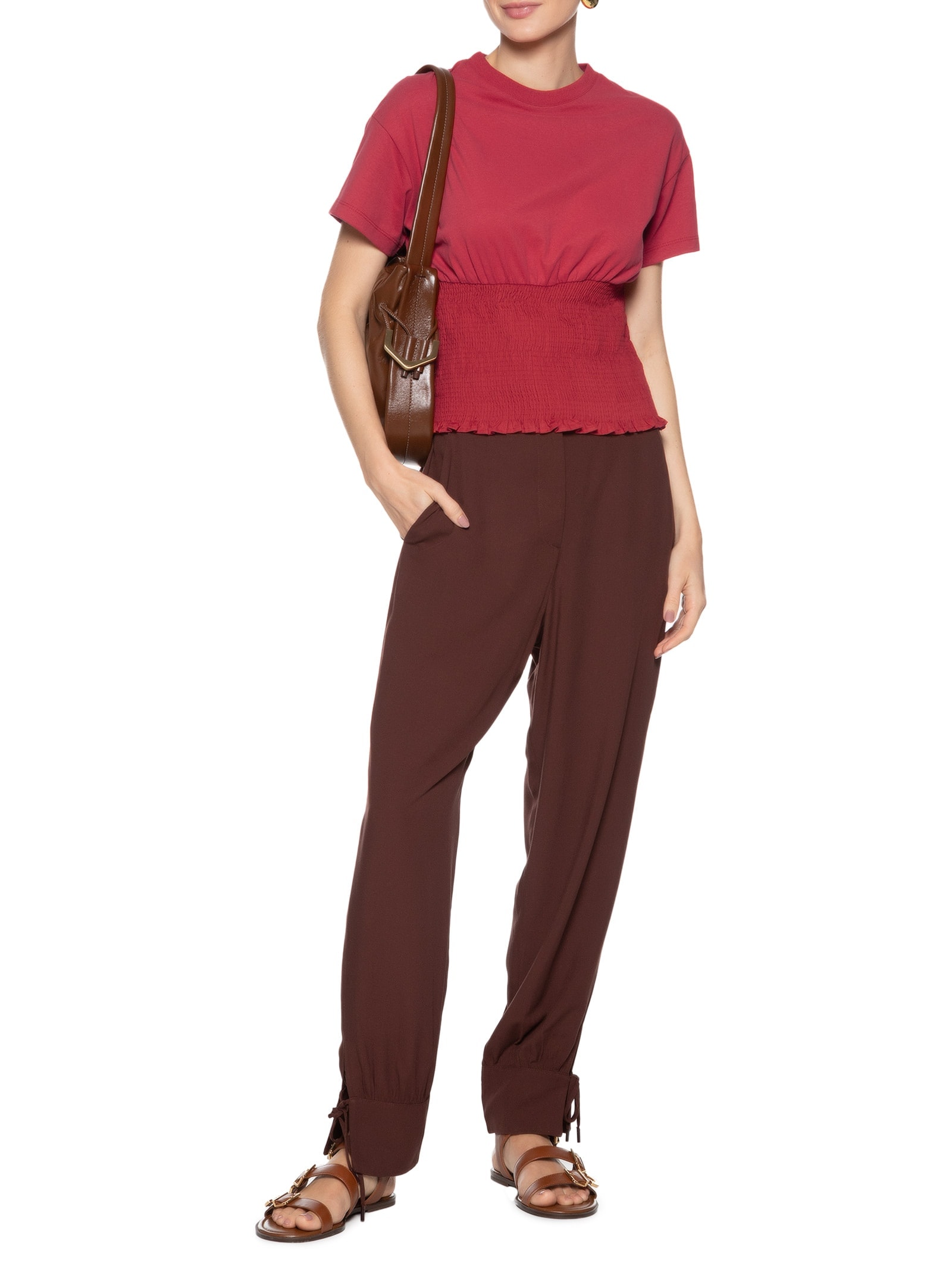 Camiseta Feminina Lastex Cintura Vermelho Dress To