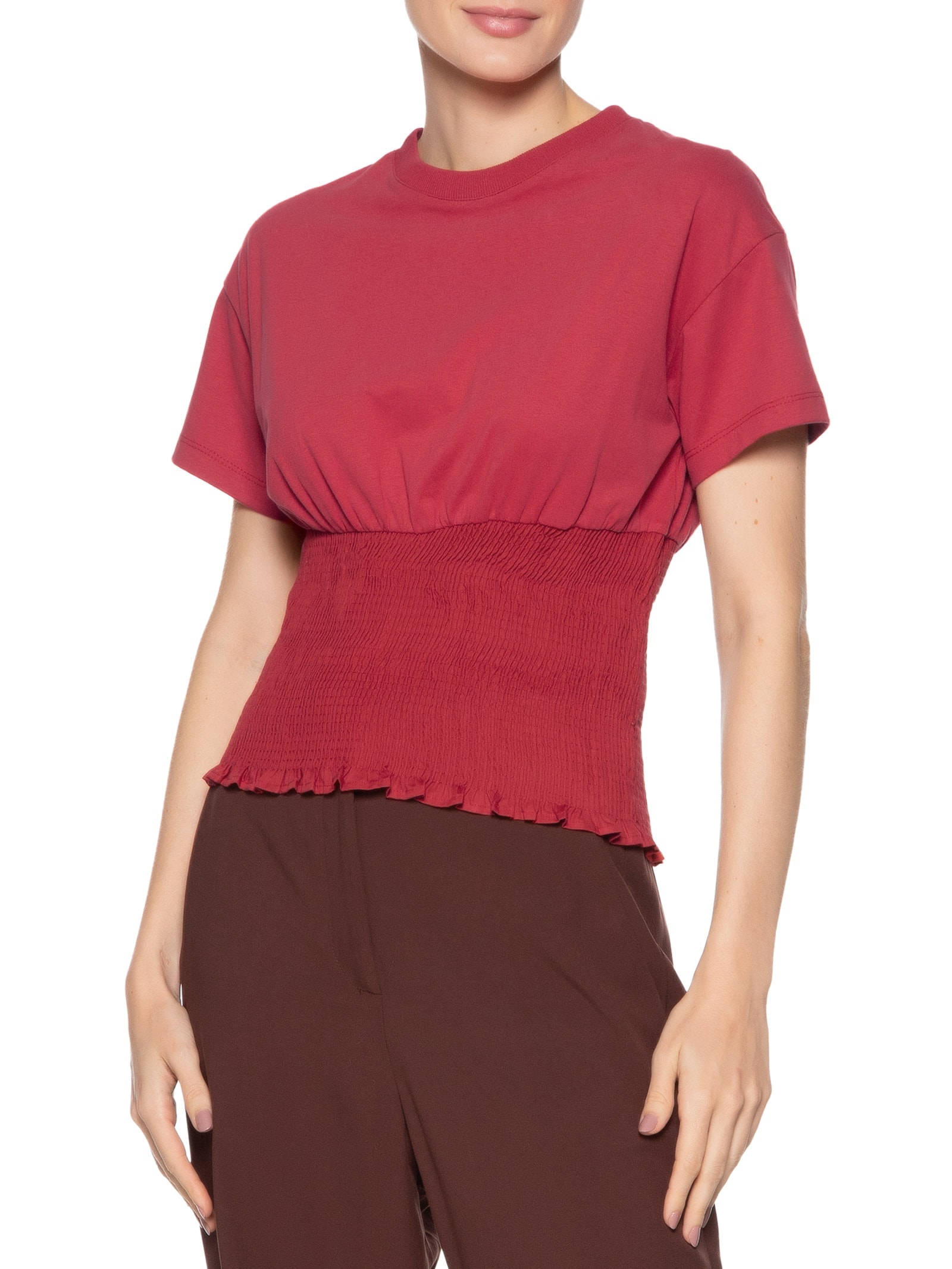 Camiseta Feminina Lastex Cintura Vermelho Dress To
