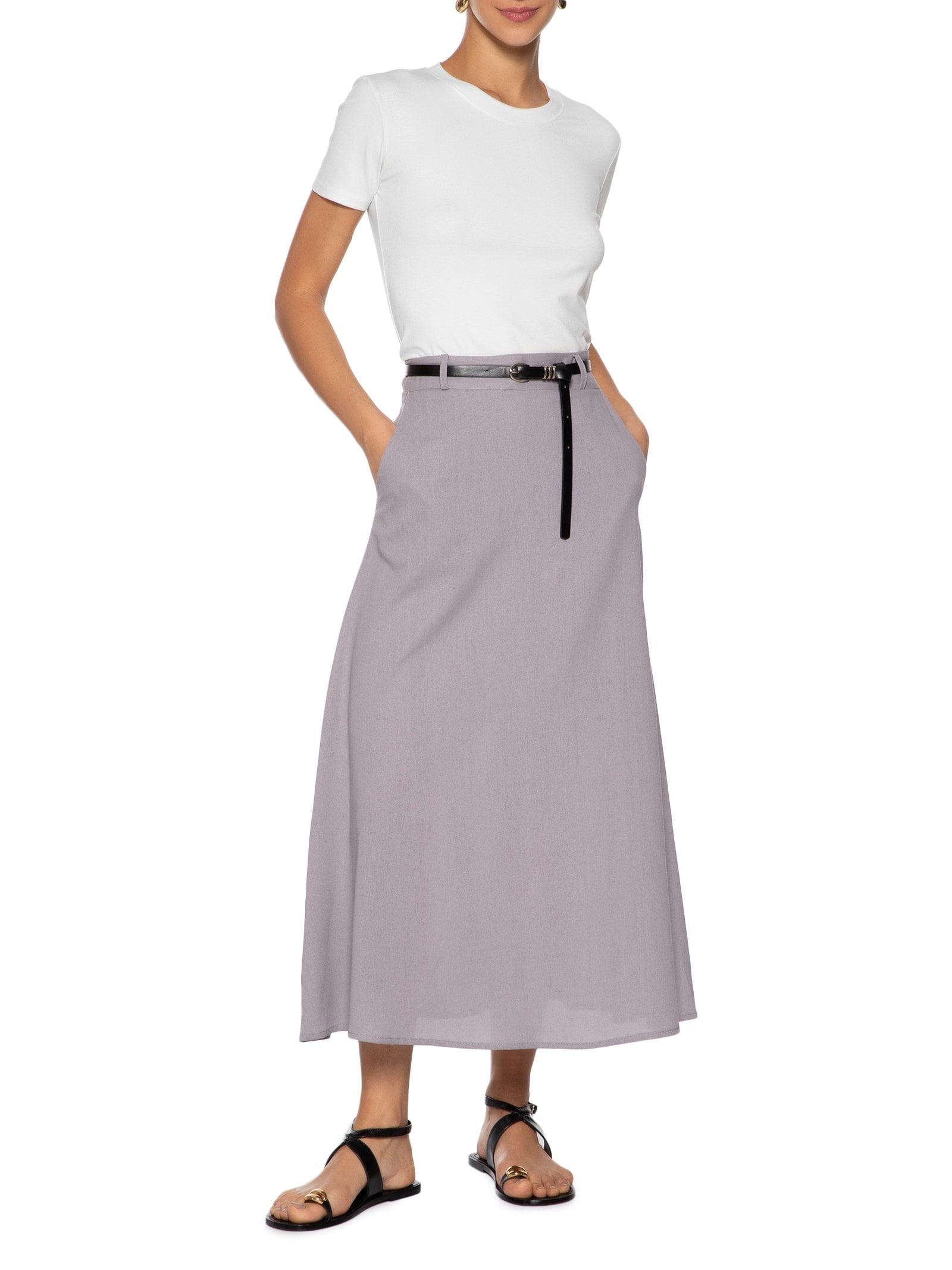 Camiseta Feminina Leve Básica Branco Basiq