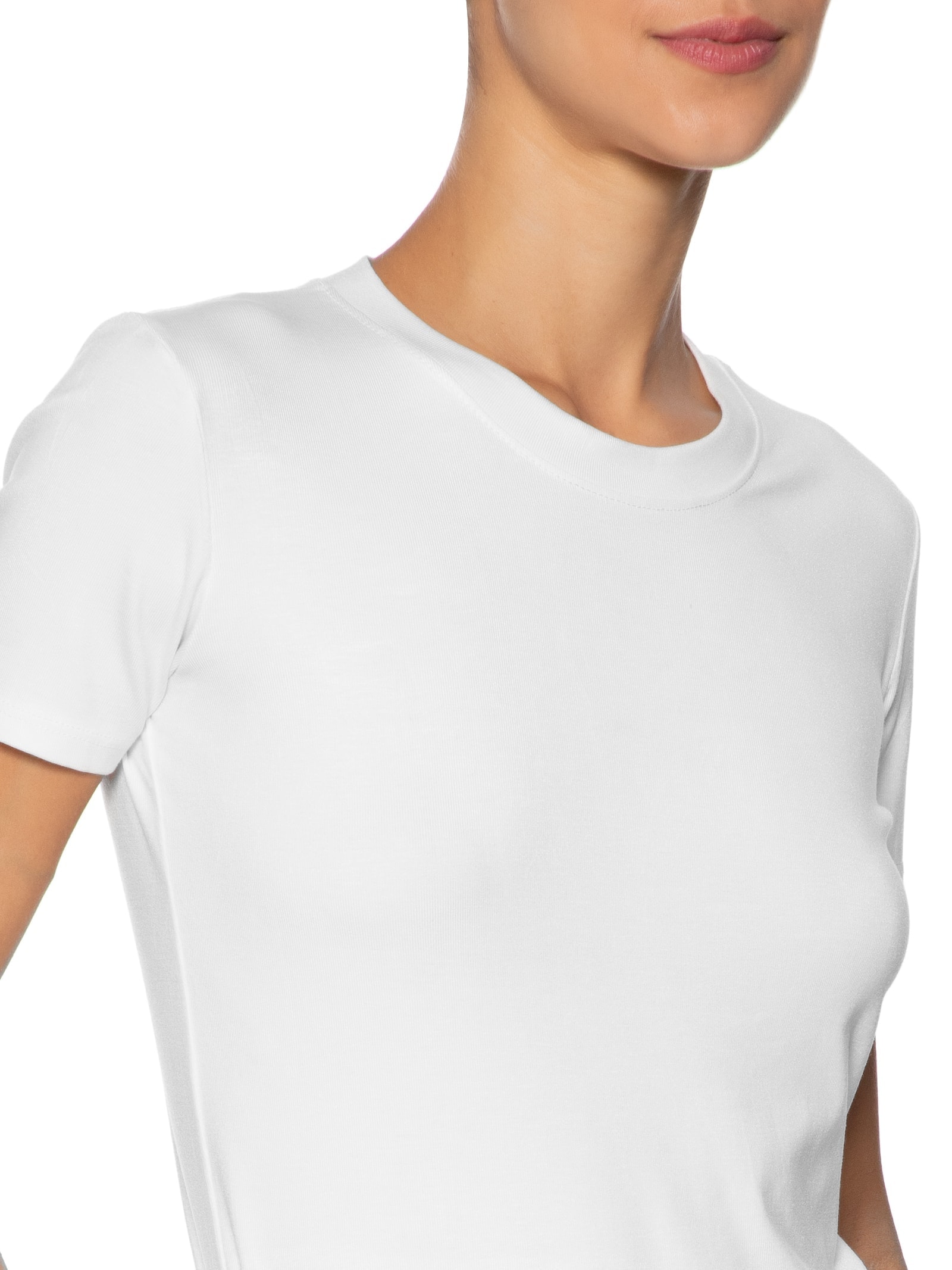 Camiseta Feminina Leve Básica Branco Basiq
