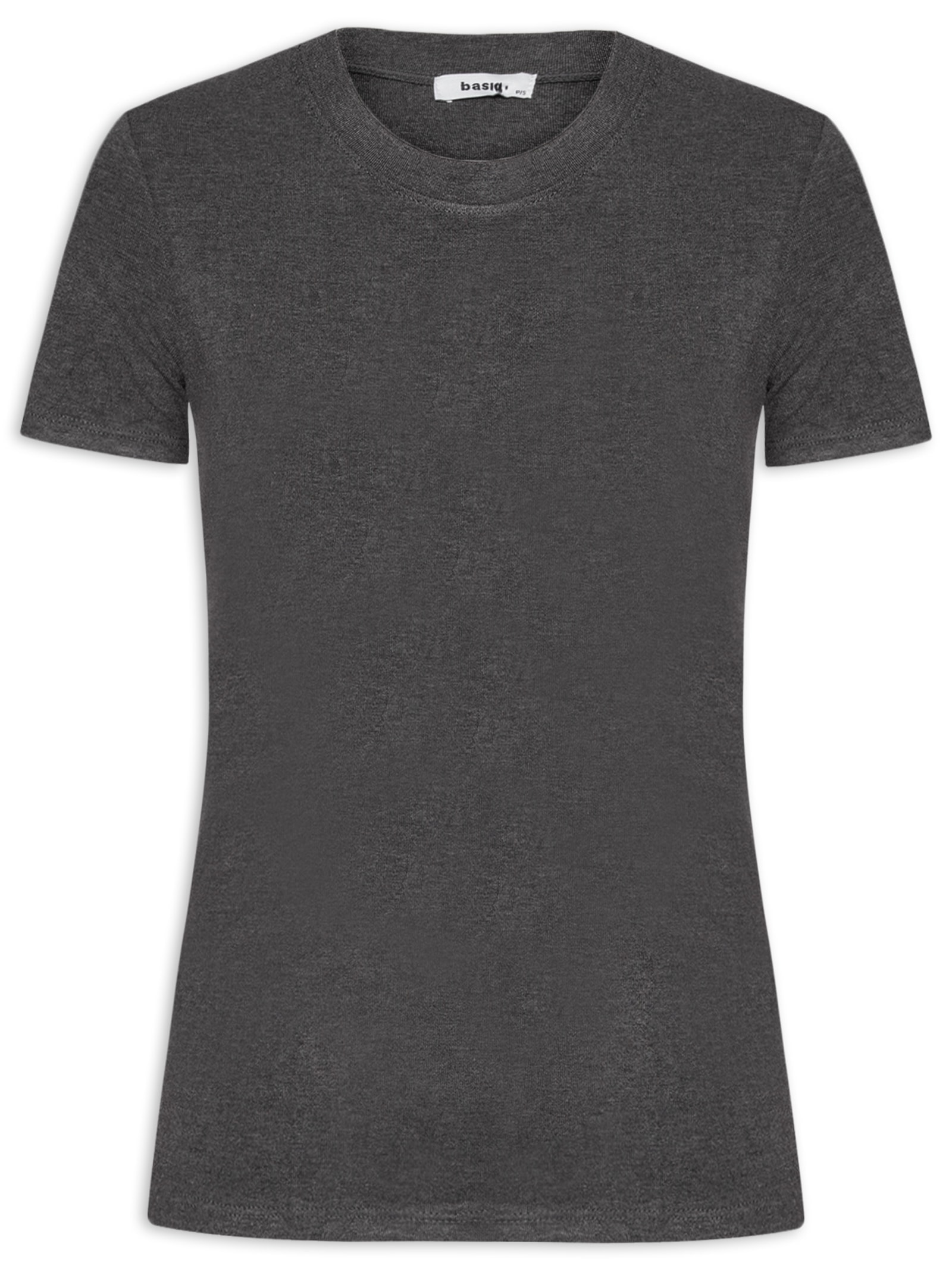 Camiseta Feminina Leve Básica Cinza Basiq