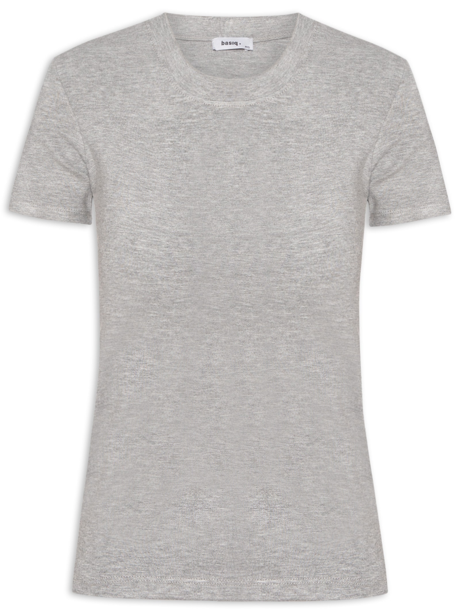 Camiseta Feminina Leve Básica Cinza Basiq