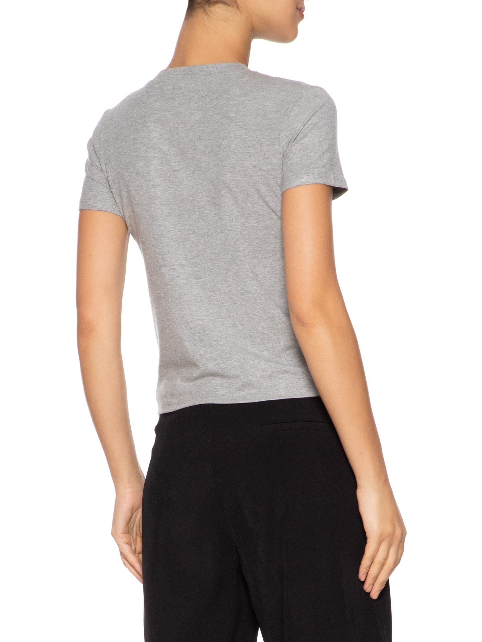 Camiseta Feminina Leve Básica Cinza Basiq