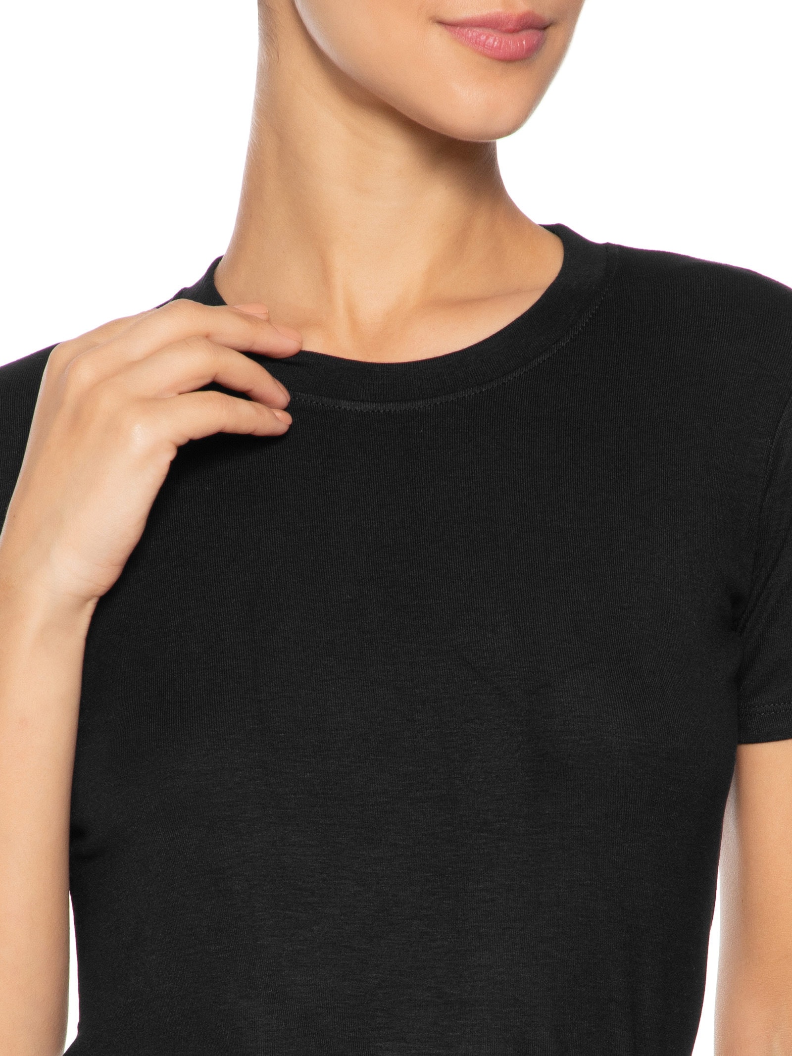 Camiseta Feminina Leve Básica Preto Basiq