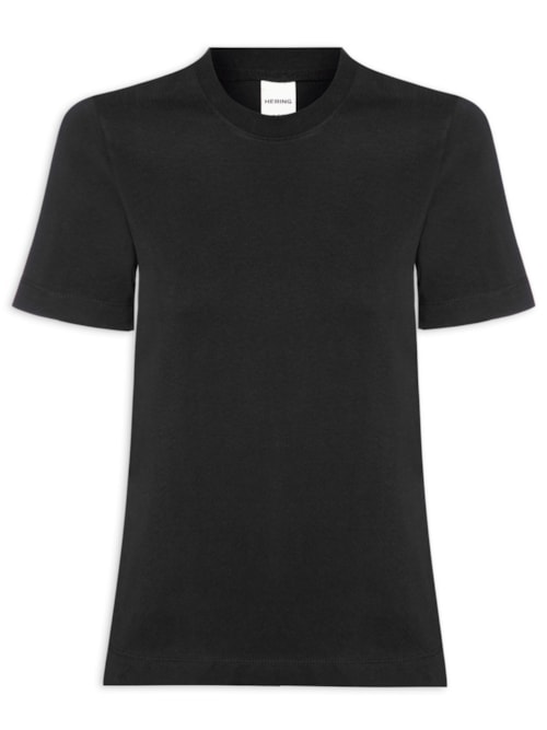 Camiseta Feminina Lisa Manga Curta - Preto