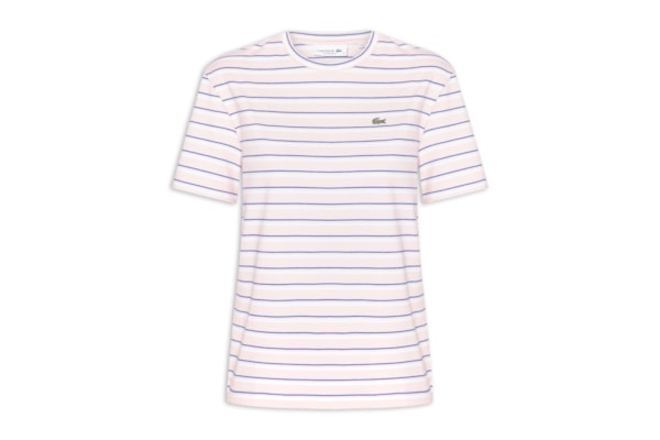 Camiseta Feminina Listrada Algodão Pima - Rosa