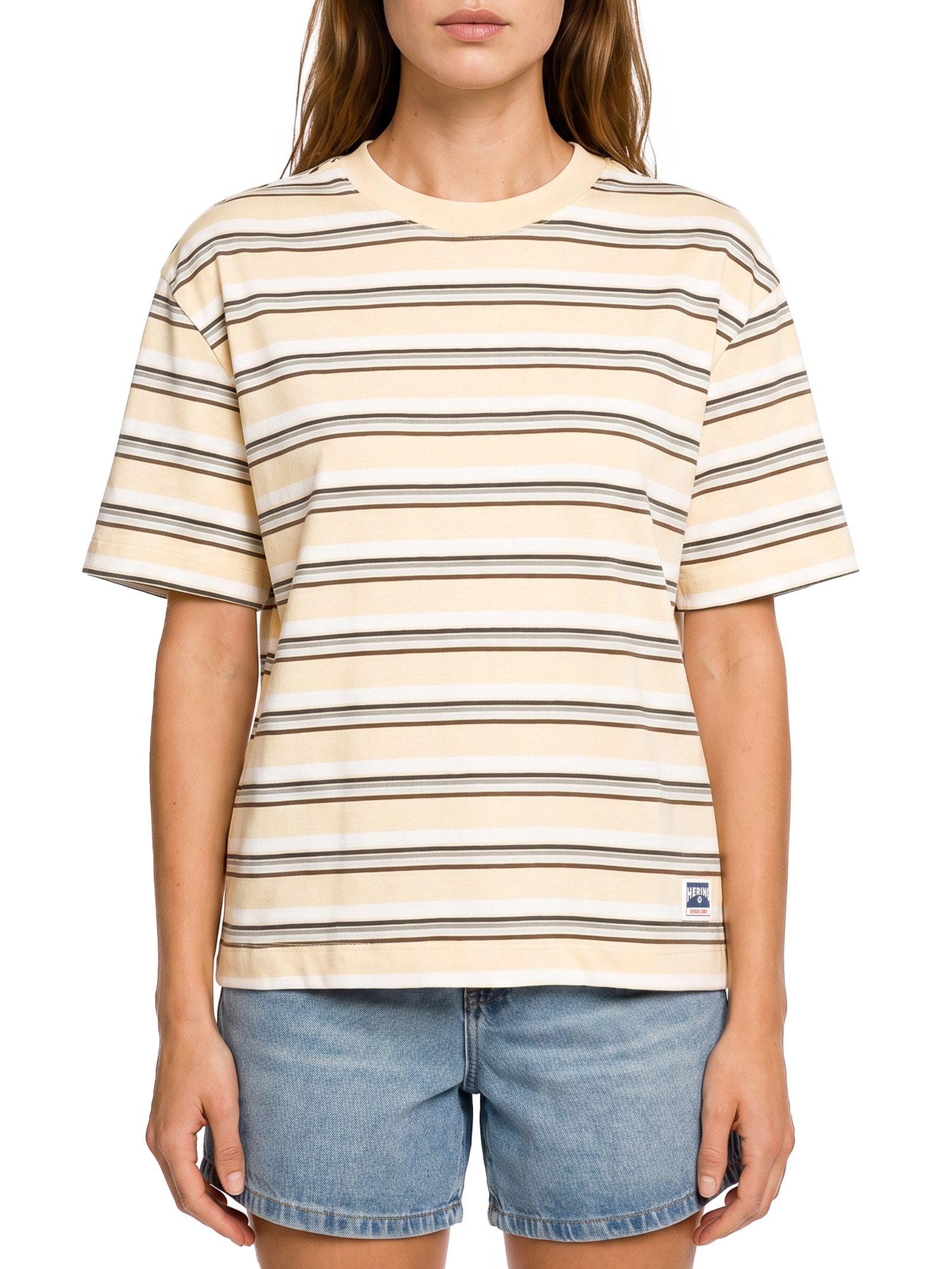 Camiseta Feminina Listrada Amarelo Hering